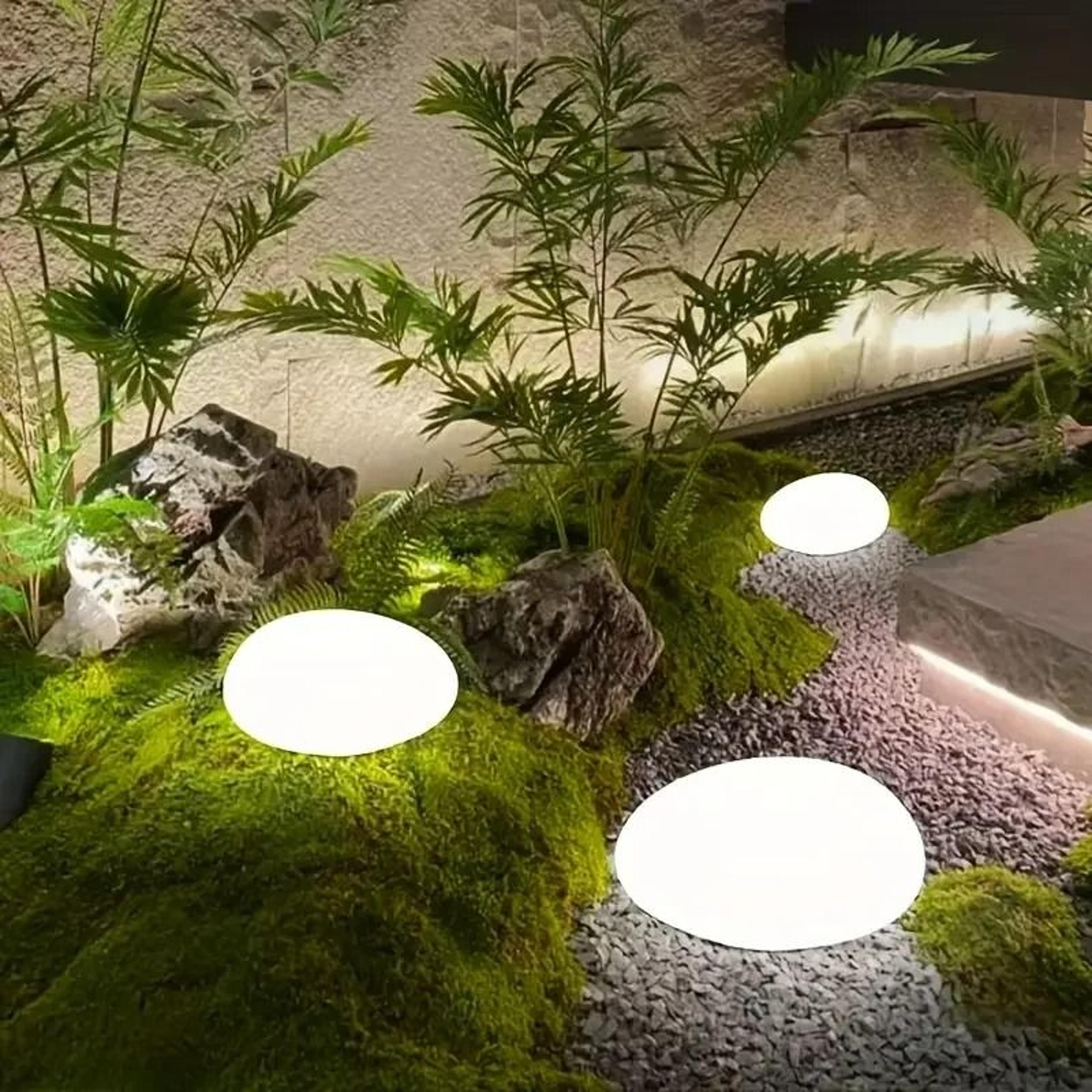 solar eco-pebble landscape ambiance lights