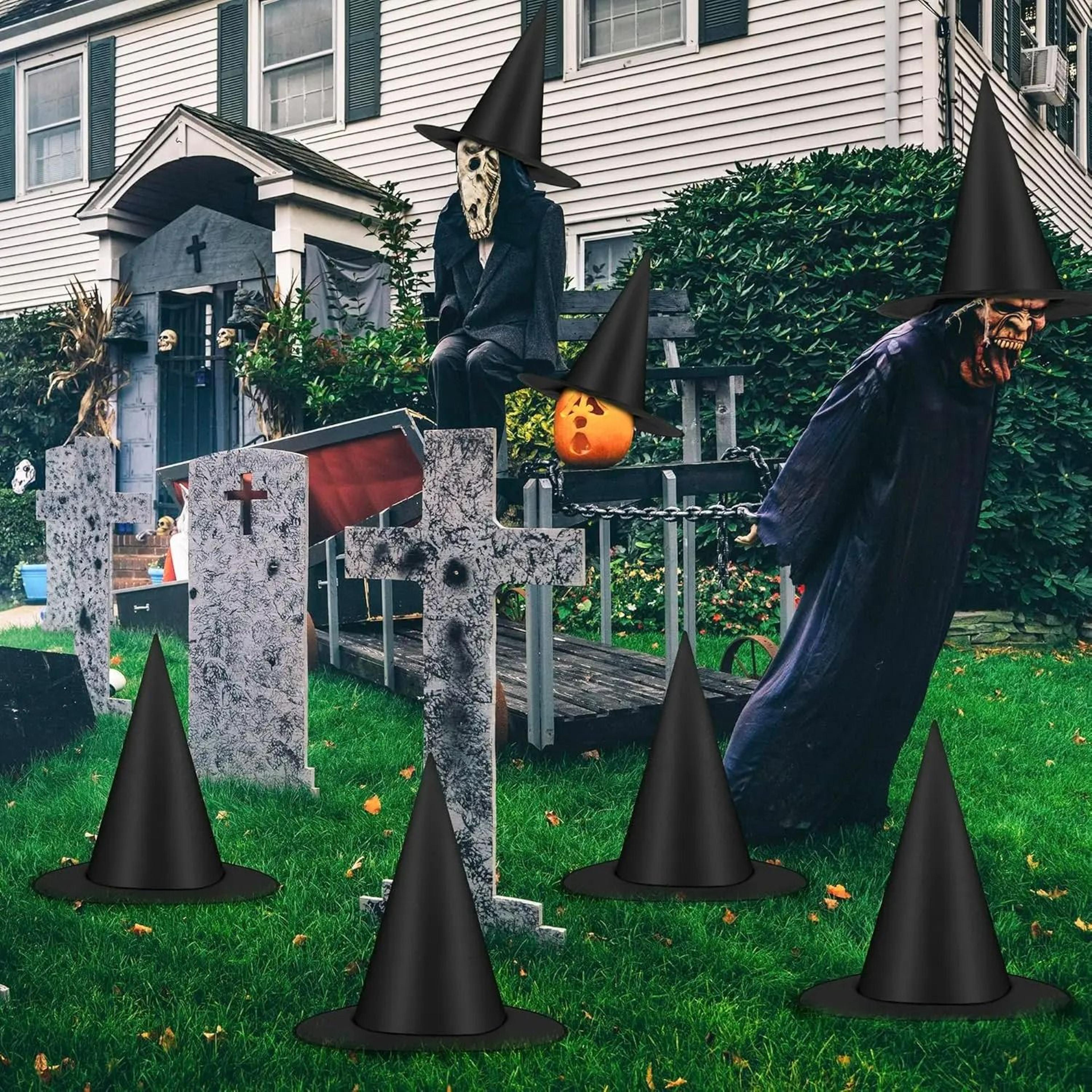 12-piece hanging halloween witch & wizard hat decoration pack
