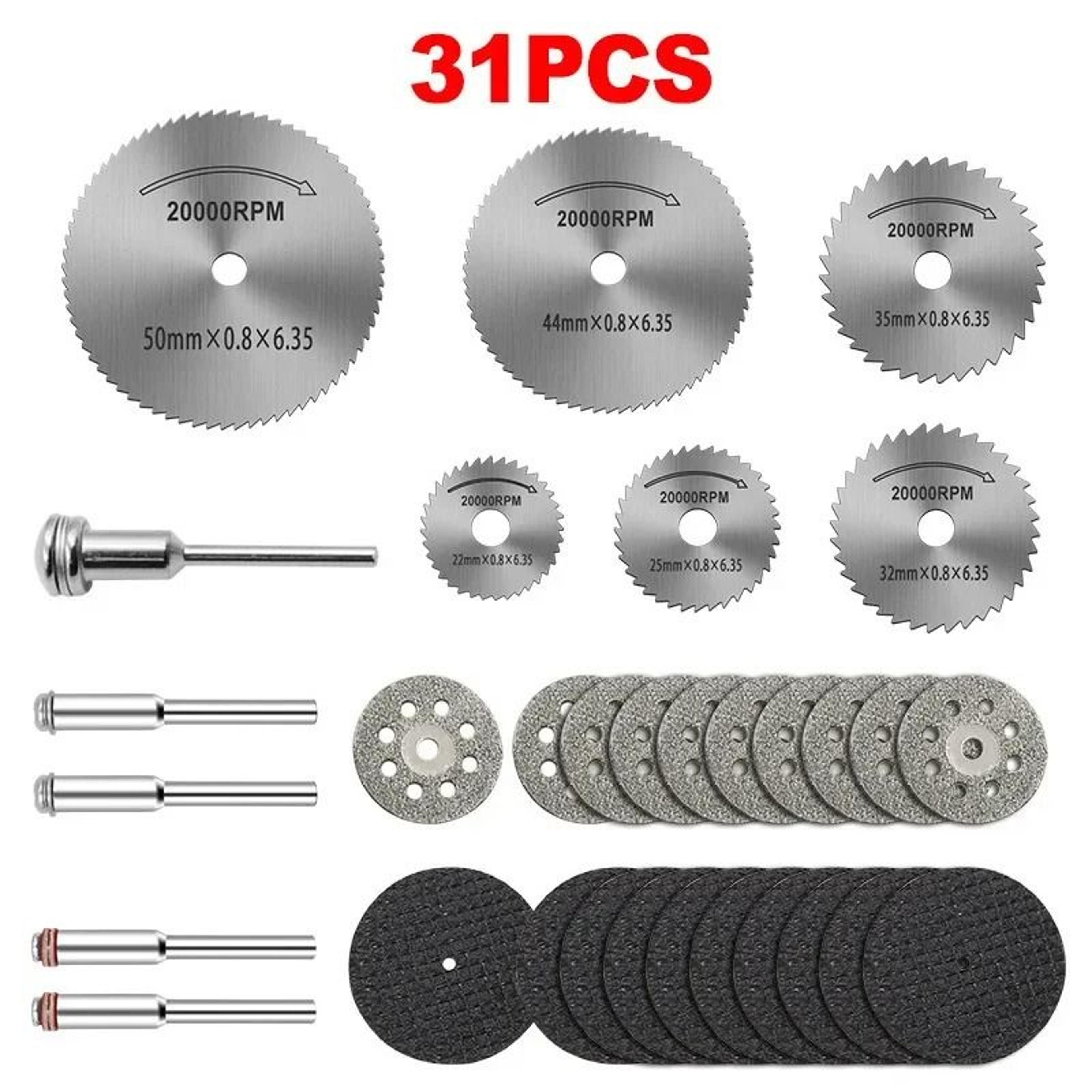 31-piece high-speed steel rotary tool cutting disc set