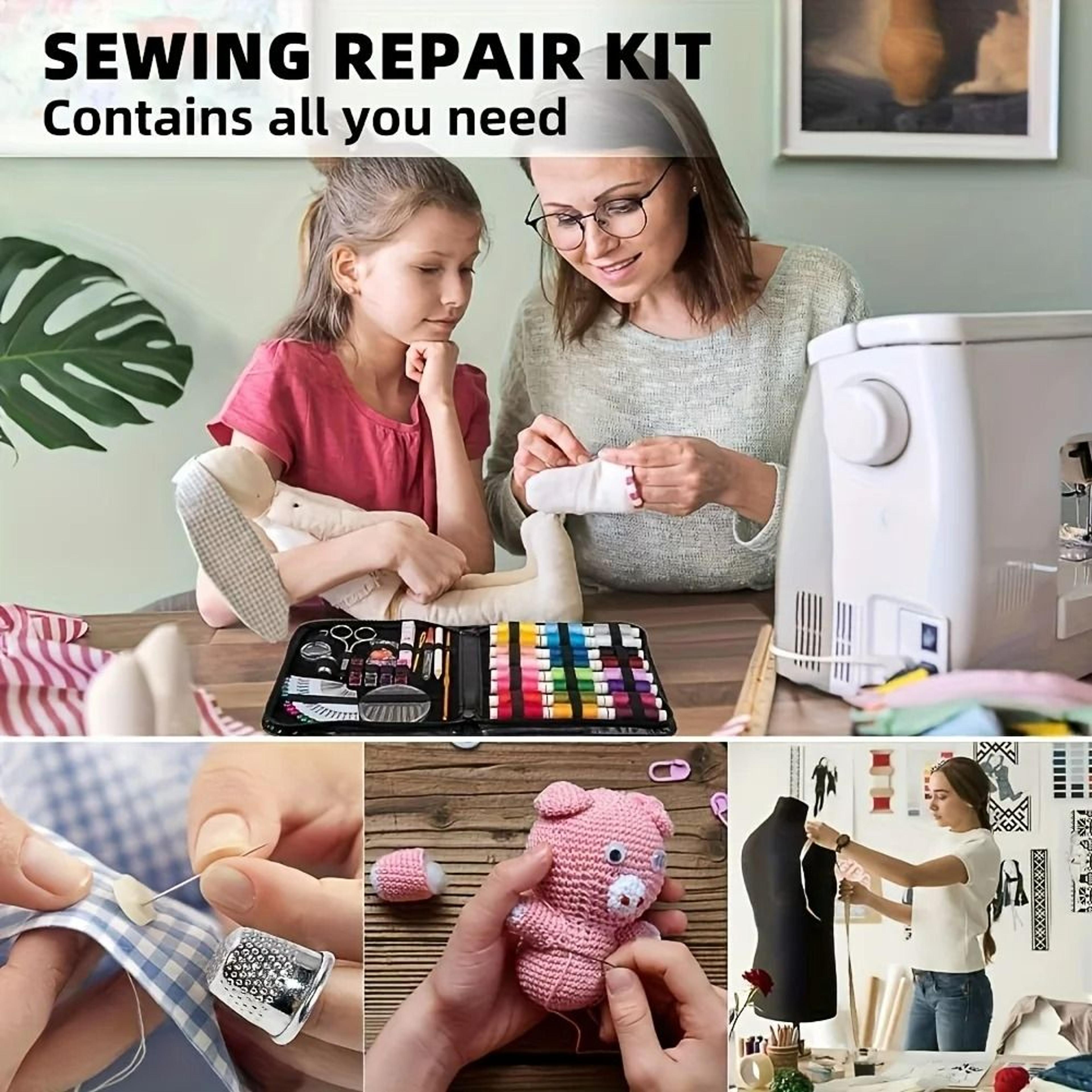 compact travel sewing kit for beginners & adults