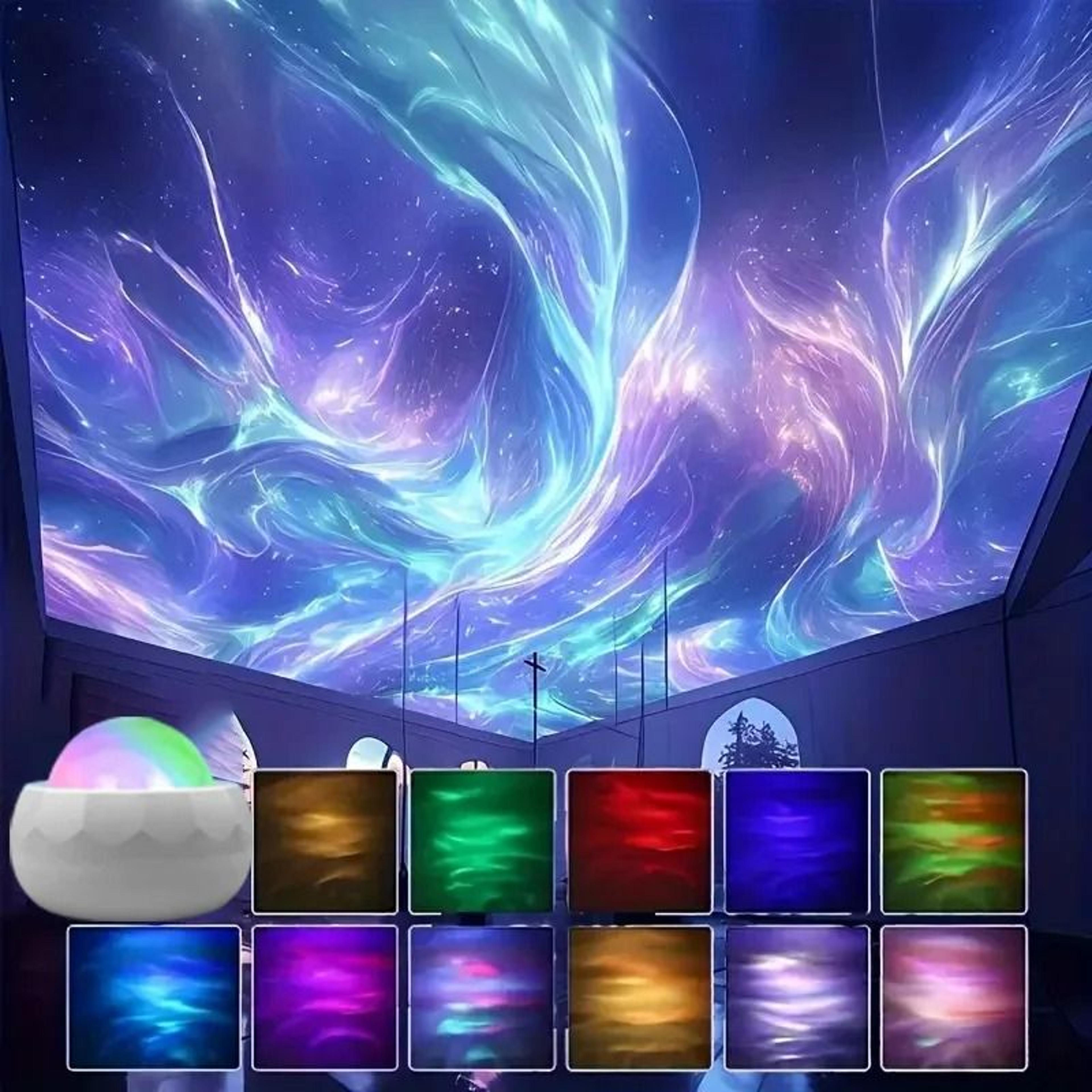 northern lights starry sky & aurora projector lamp