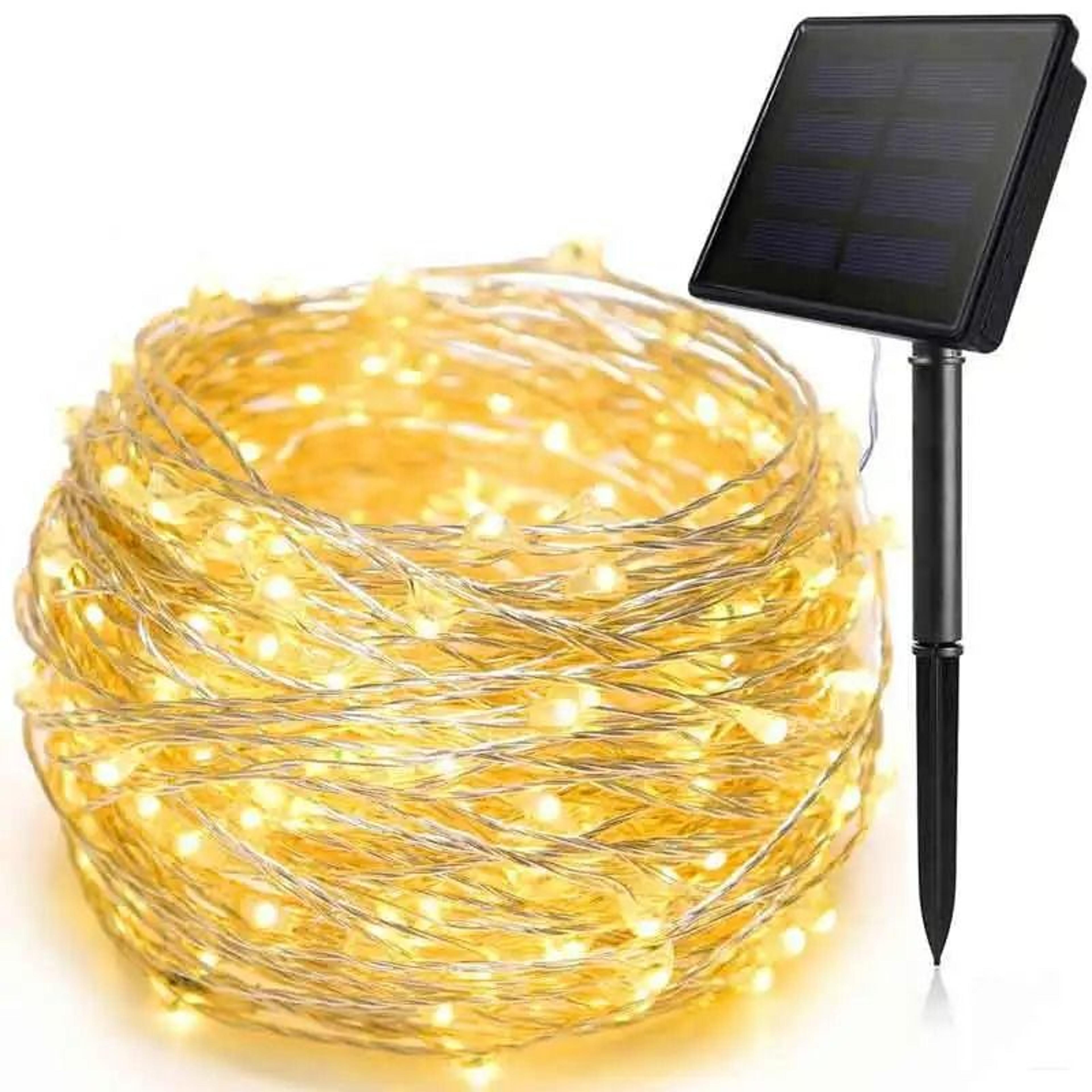 waterproof 100 led solar copper wire fairy lights (8 modes)