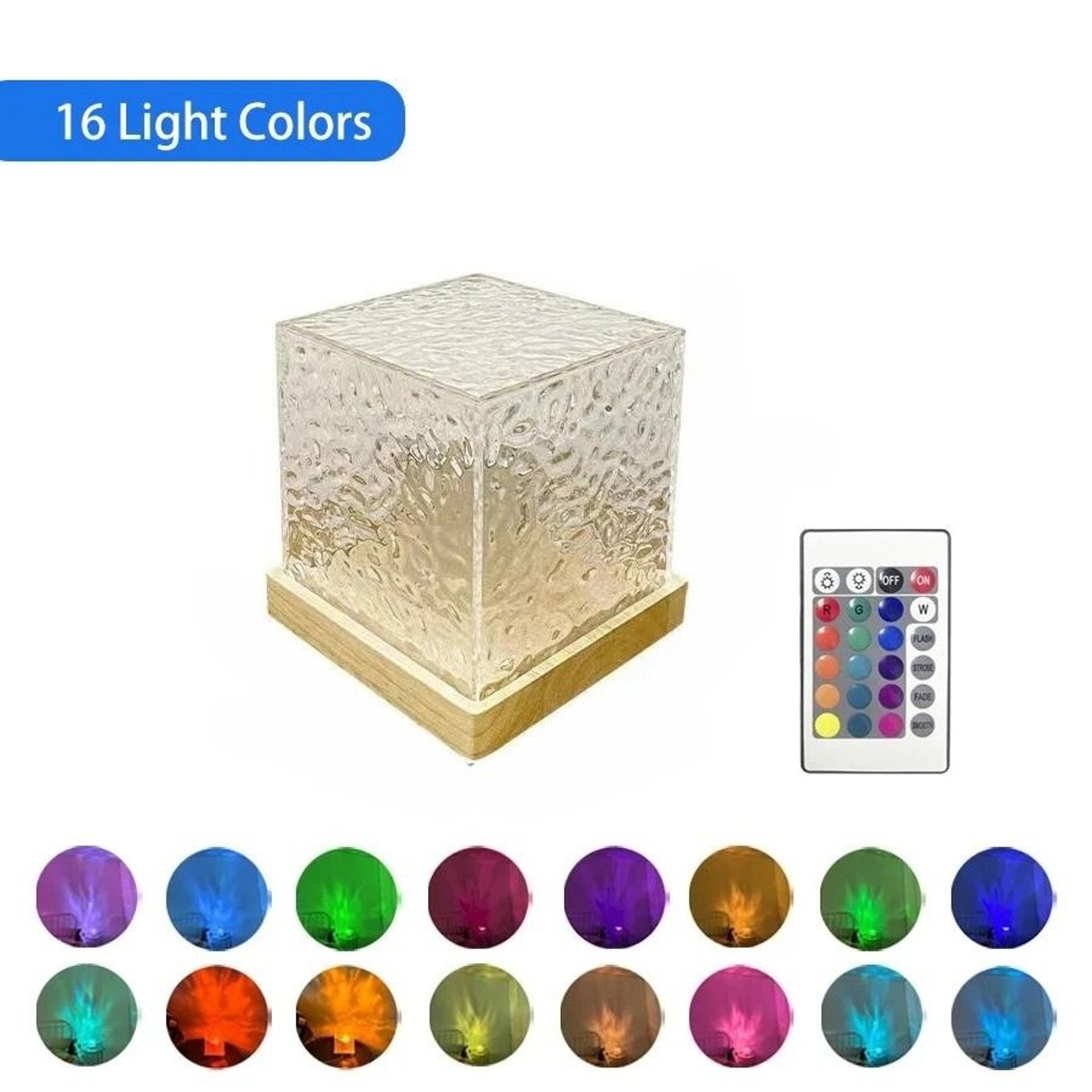 16-color ocean wave cube projector light
