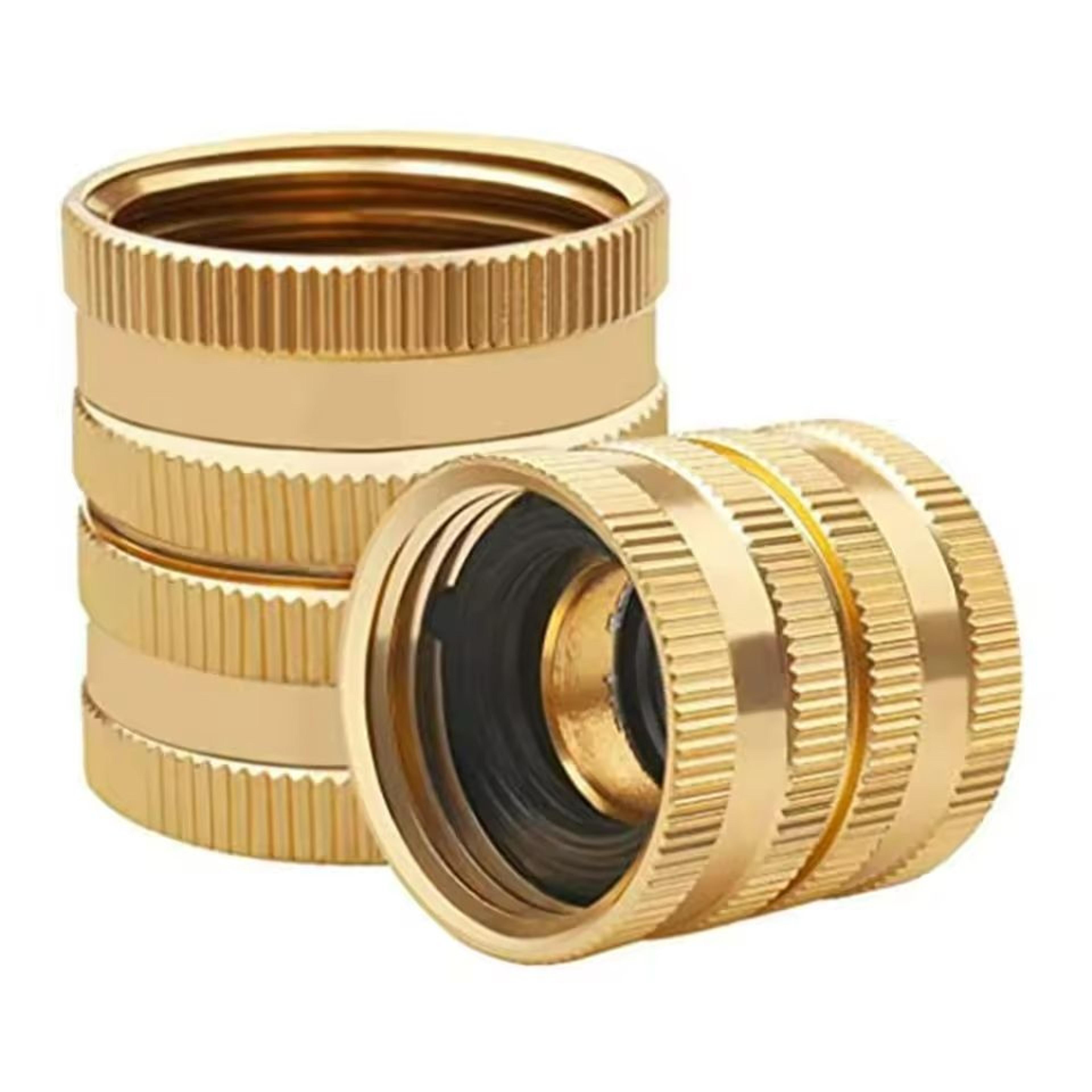 3/4 in solid brass female-to-female garden hose adapter