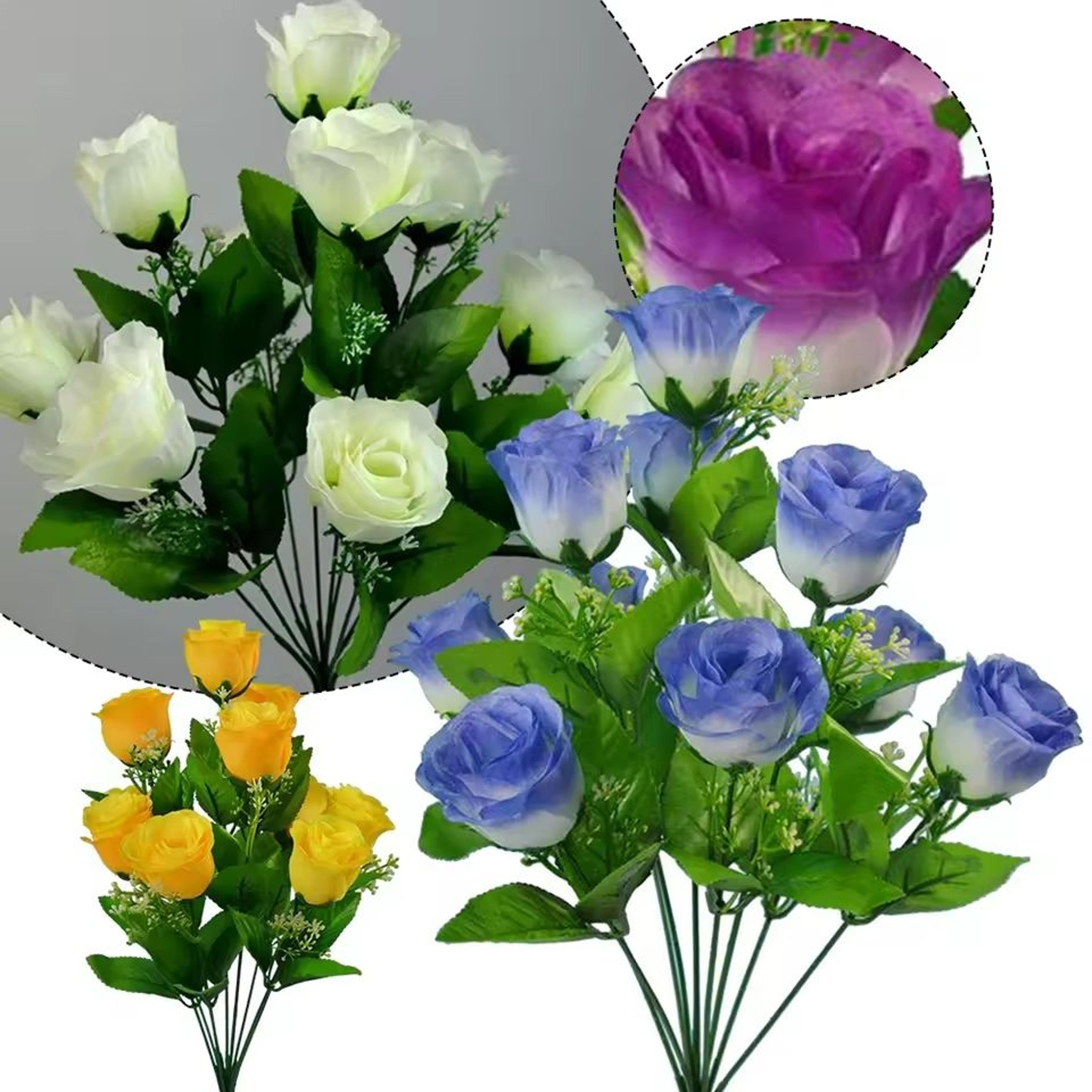 10-head silk rose bud artificial bridal bouquet