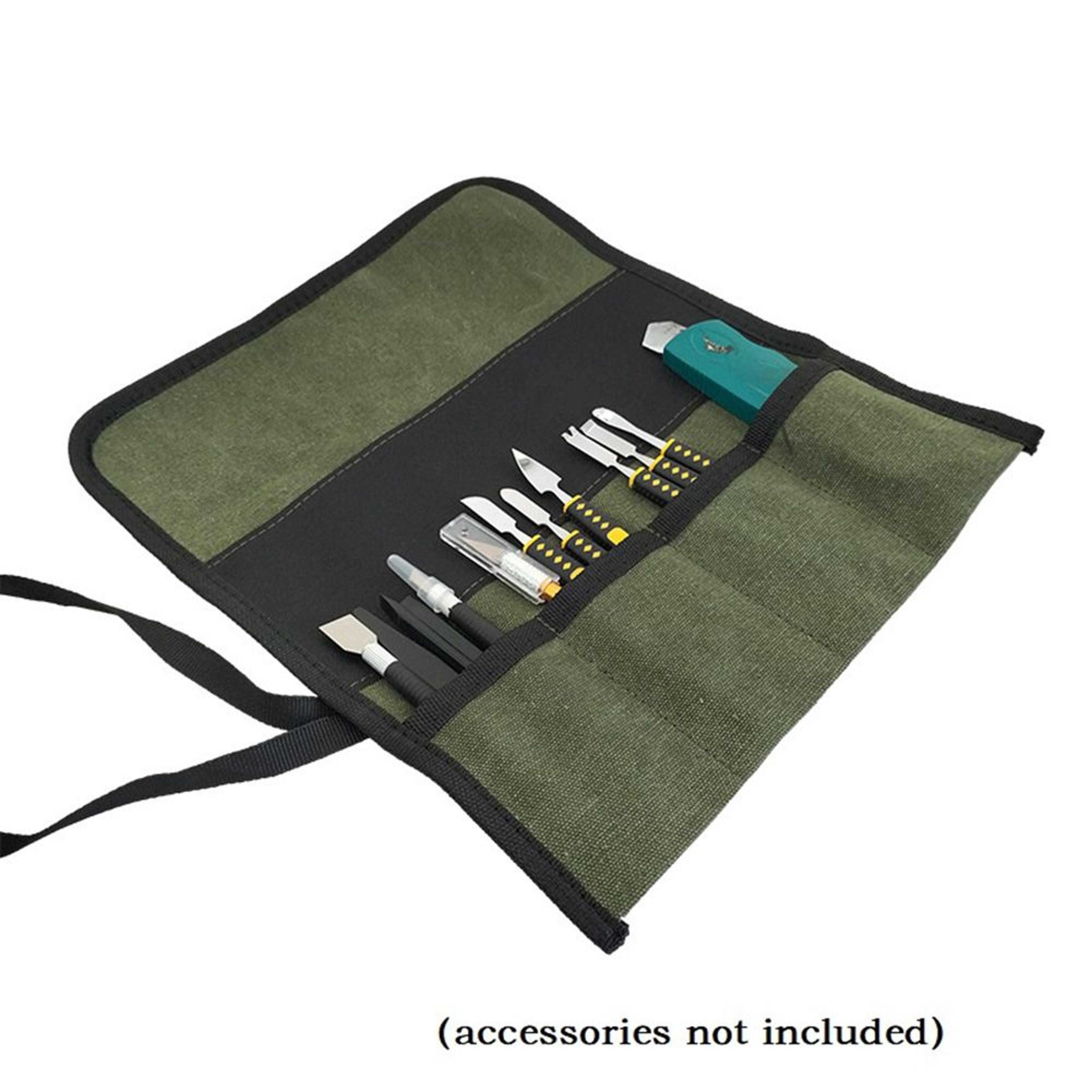 multi-pocket oxford cloth roll-up tool organizer bag