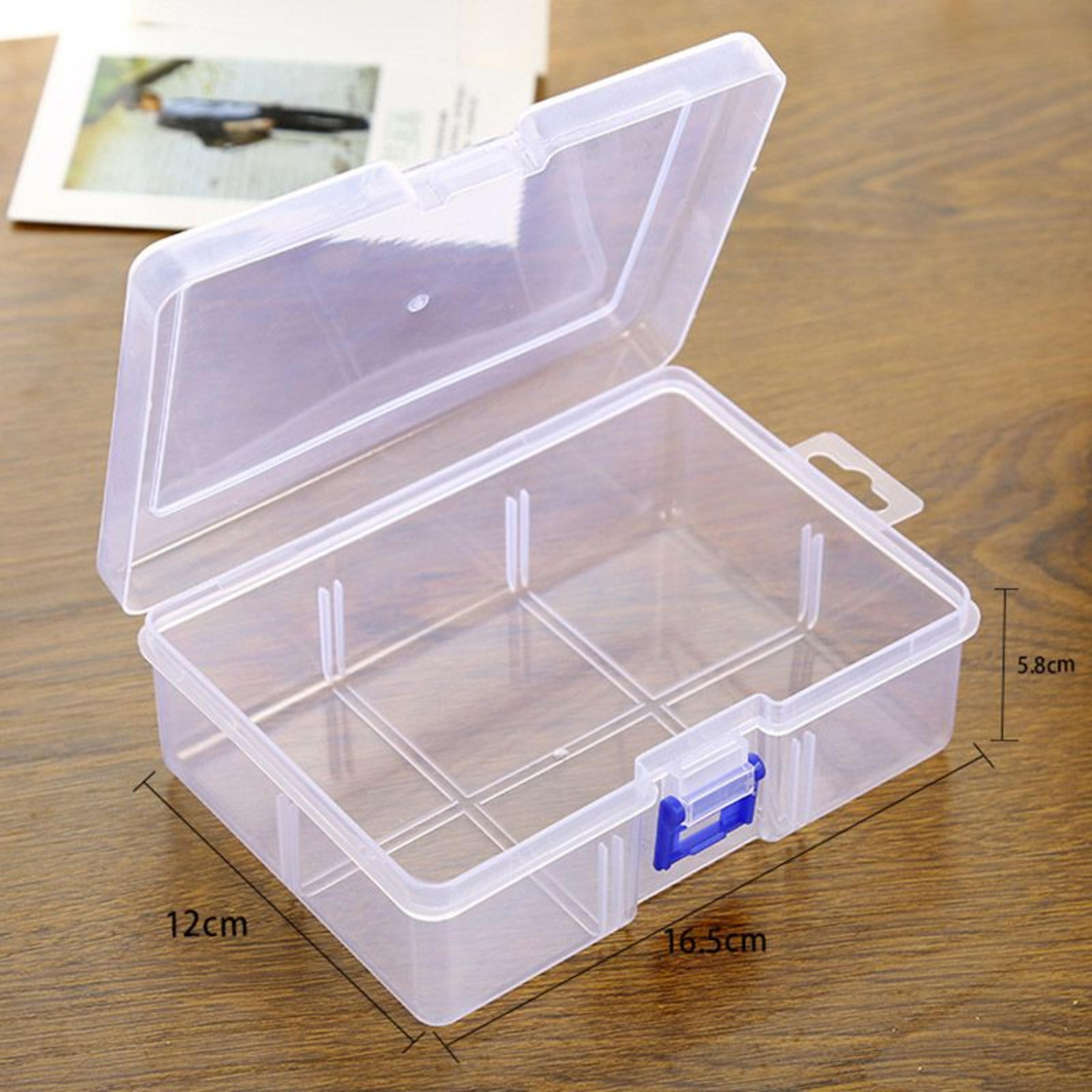 multi-slot transparent plastic storage organizer box