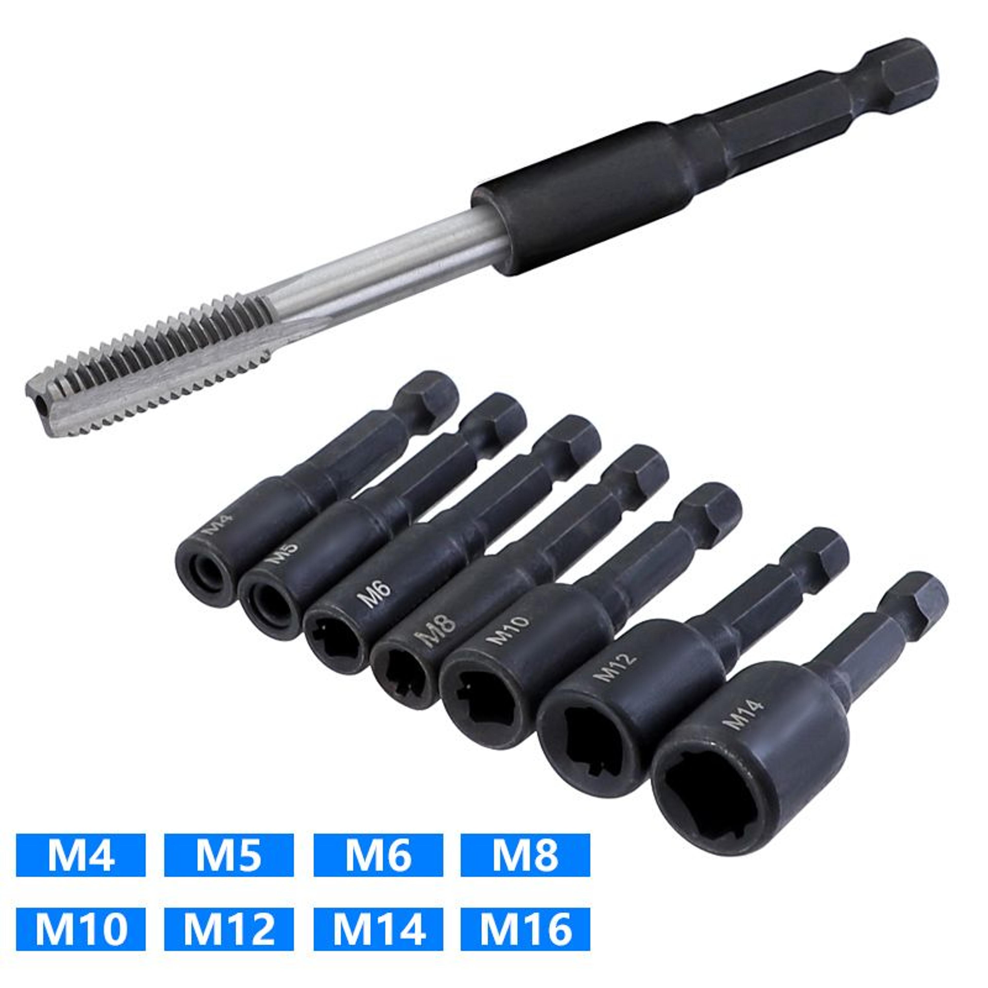 6-piece tap die socket adapter set (m4–m12)