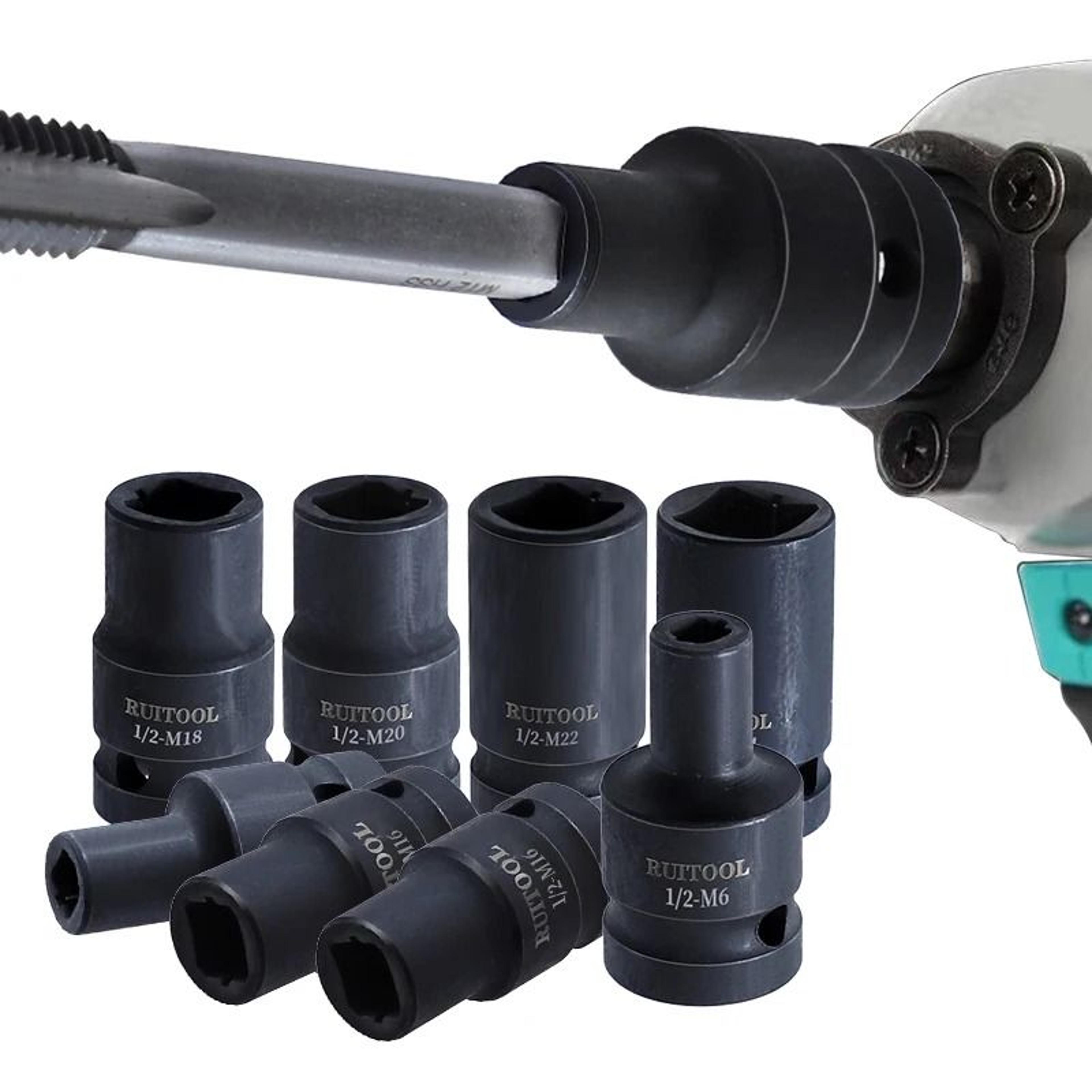 9-piece heavy-duty tap socket set (m6–m24)