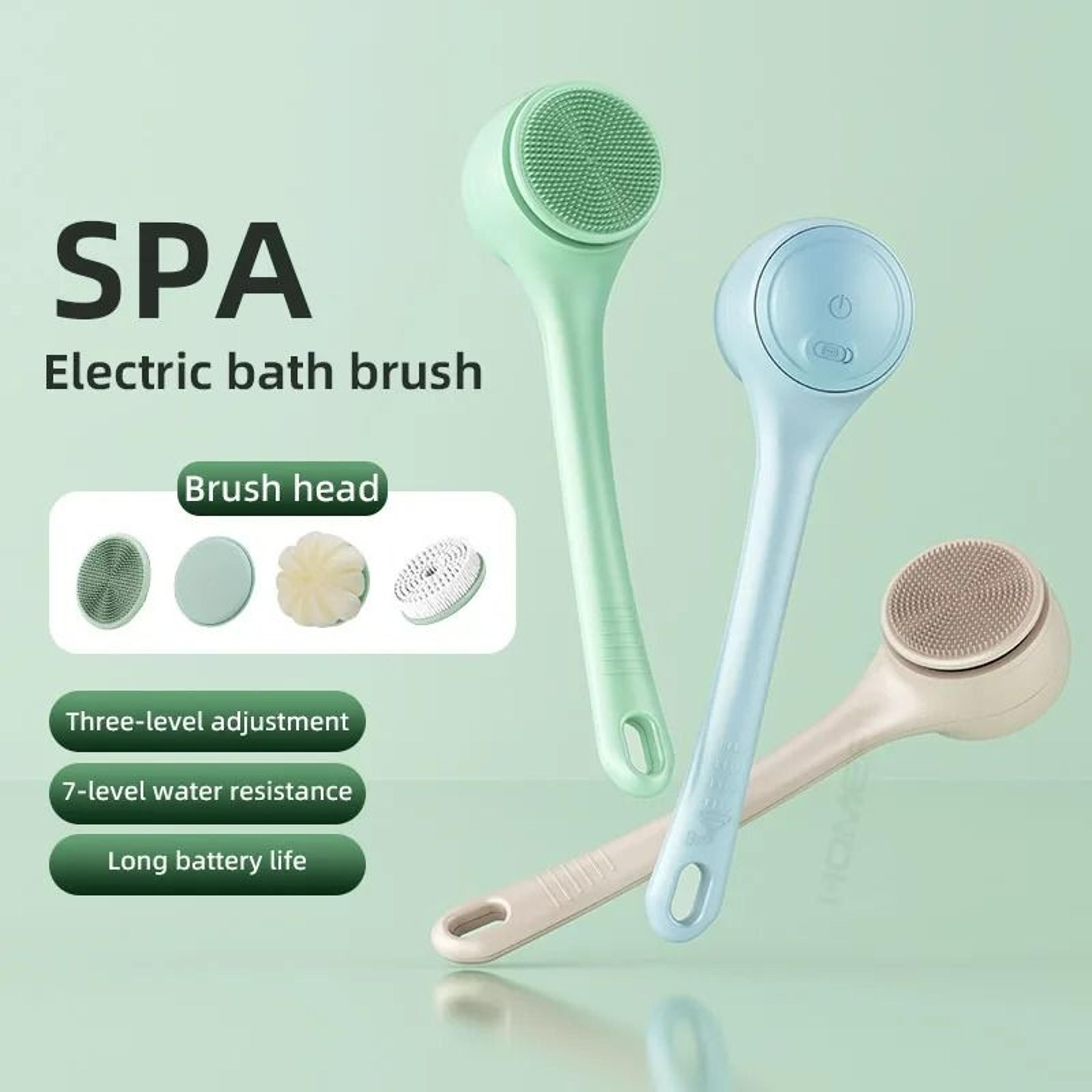 dual-handle electric bath body scrubber & back cleaning tool