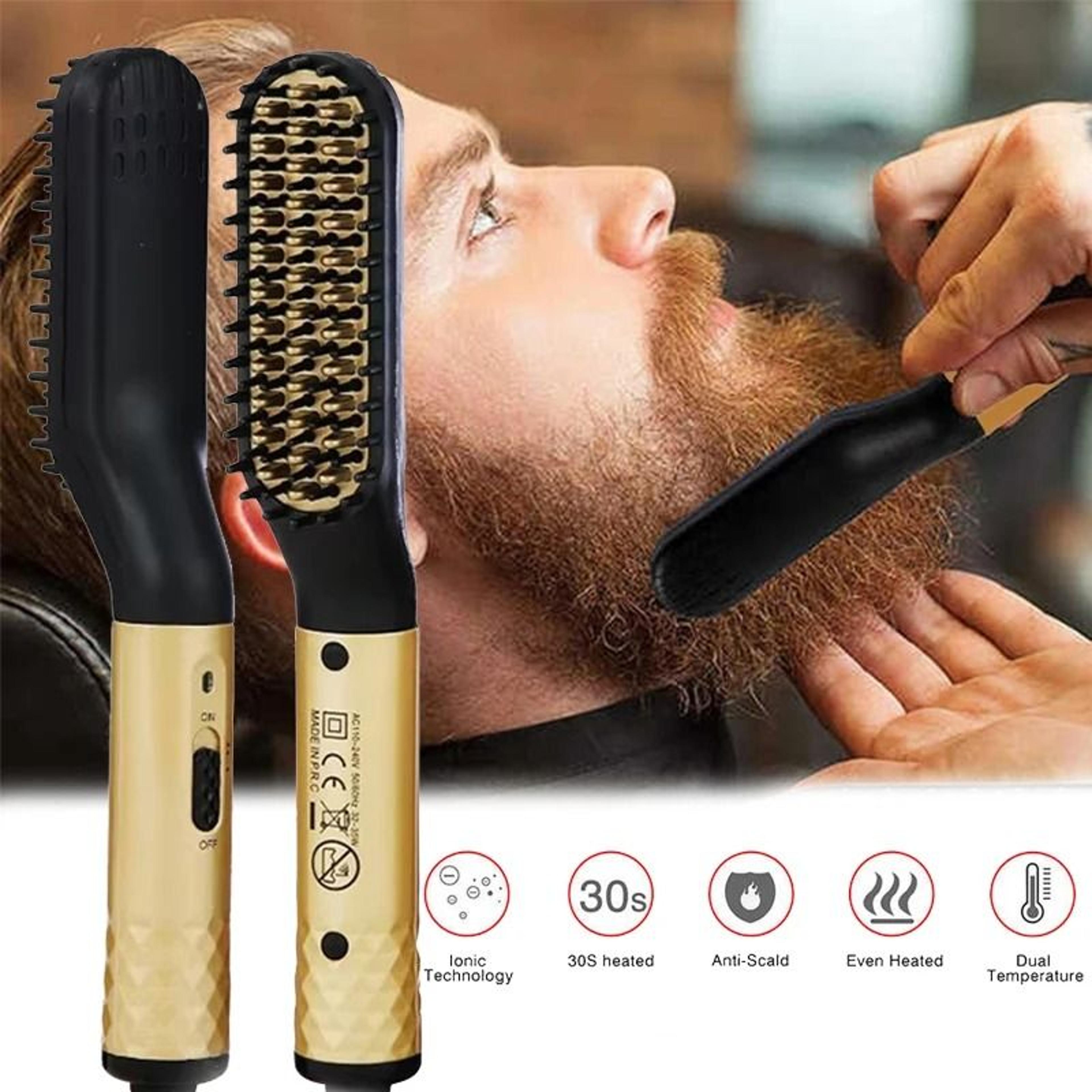 portable 2-in-1 mini hair & beard straightener comb