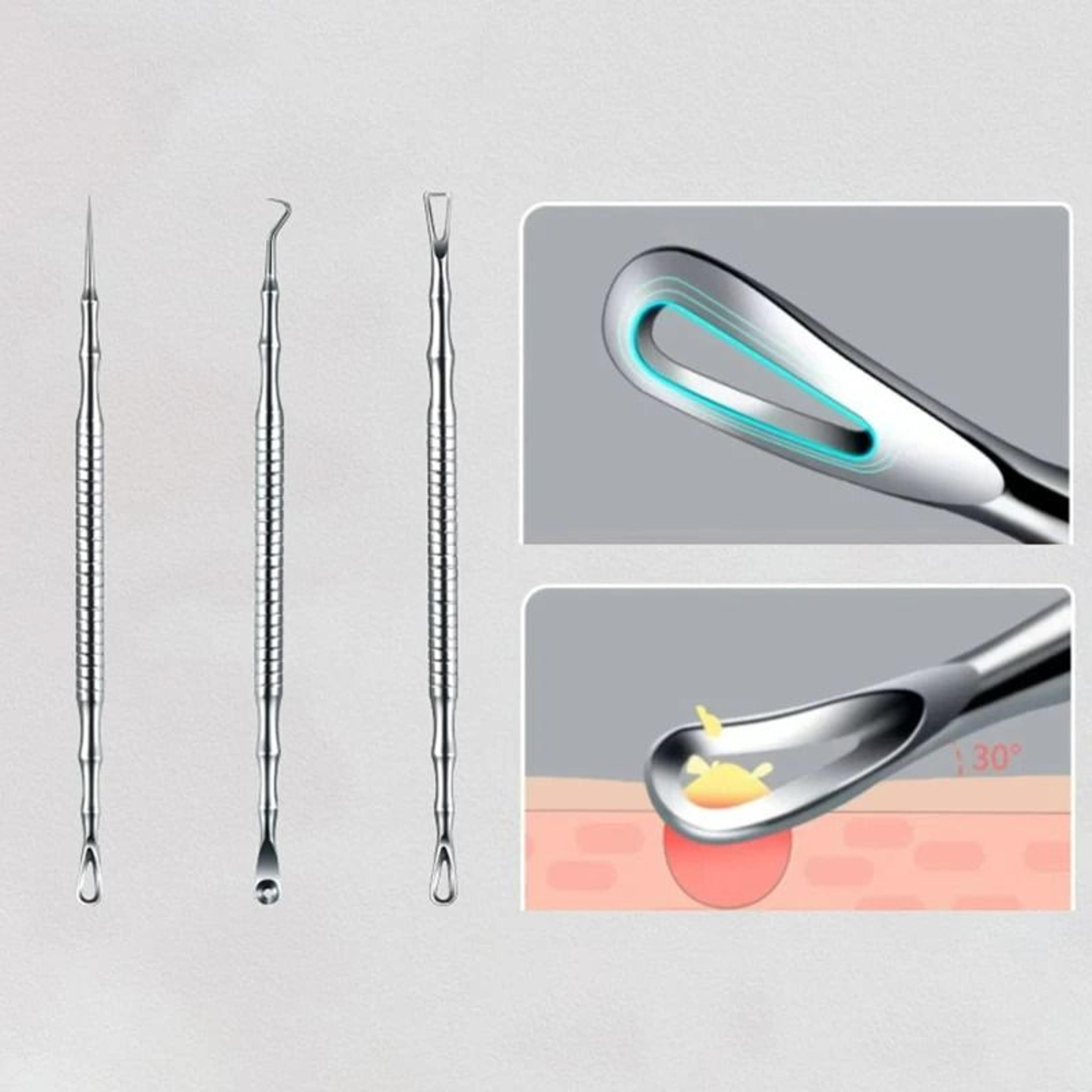 3-piece professional blackhead & milia extraction tool set