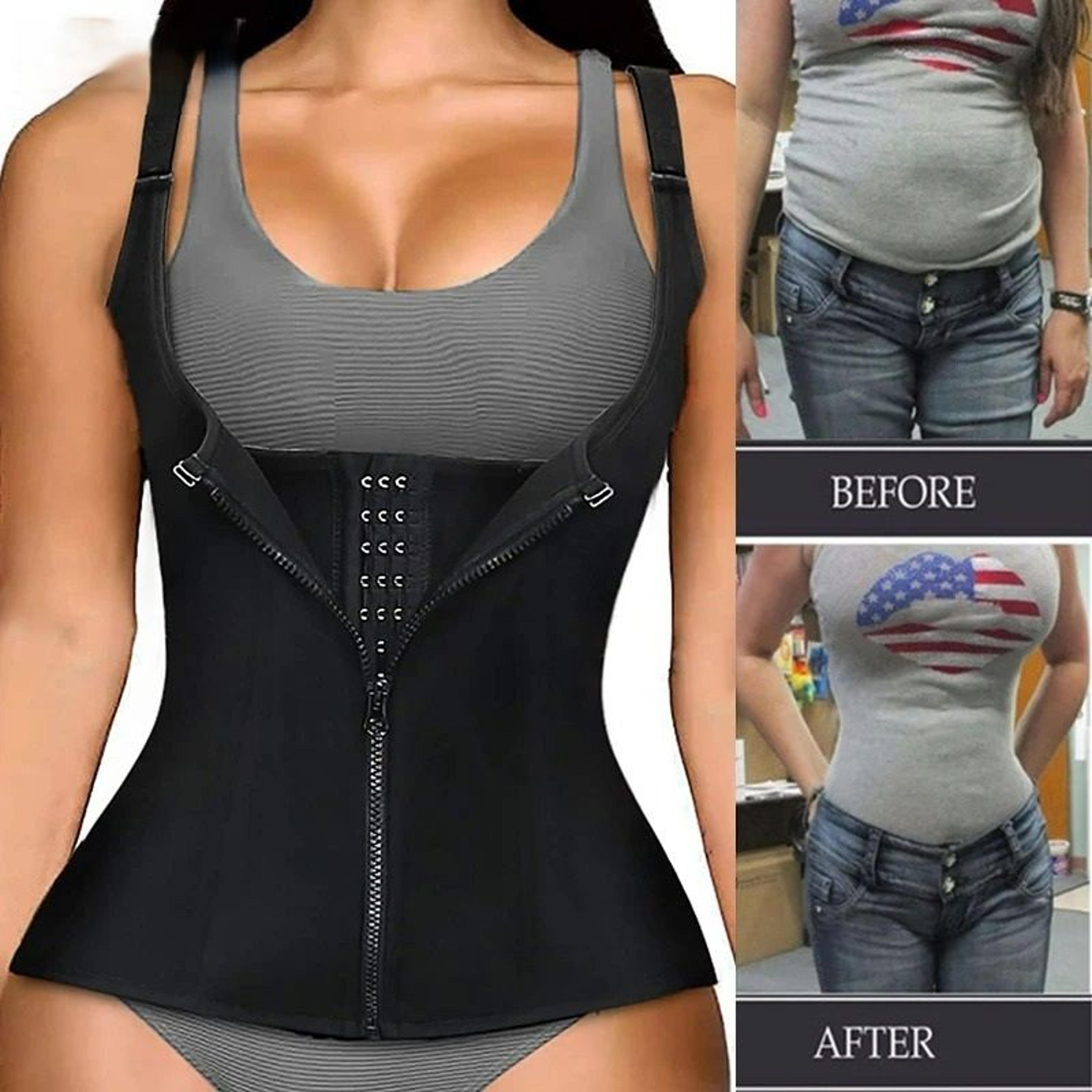 neoprene zipper sauna tank top waist trainer vest