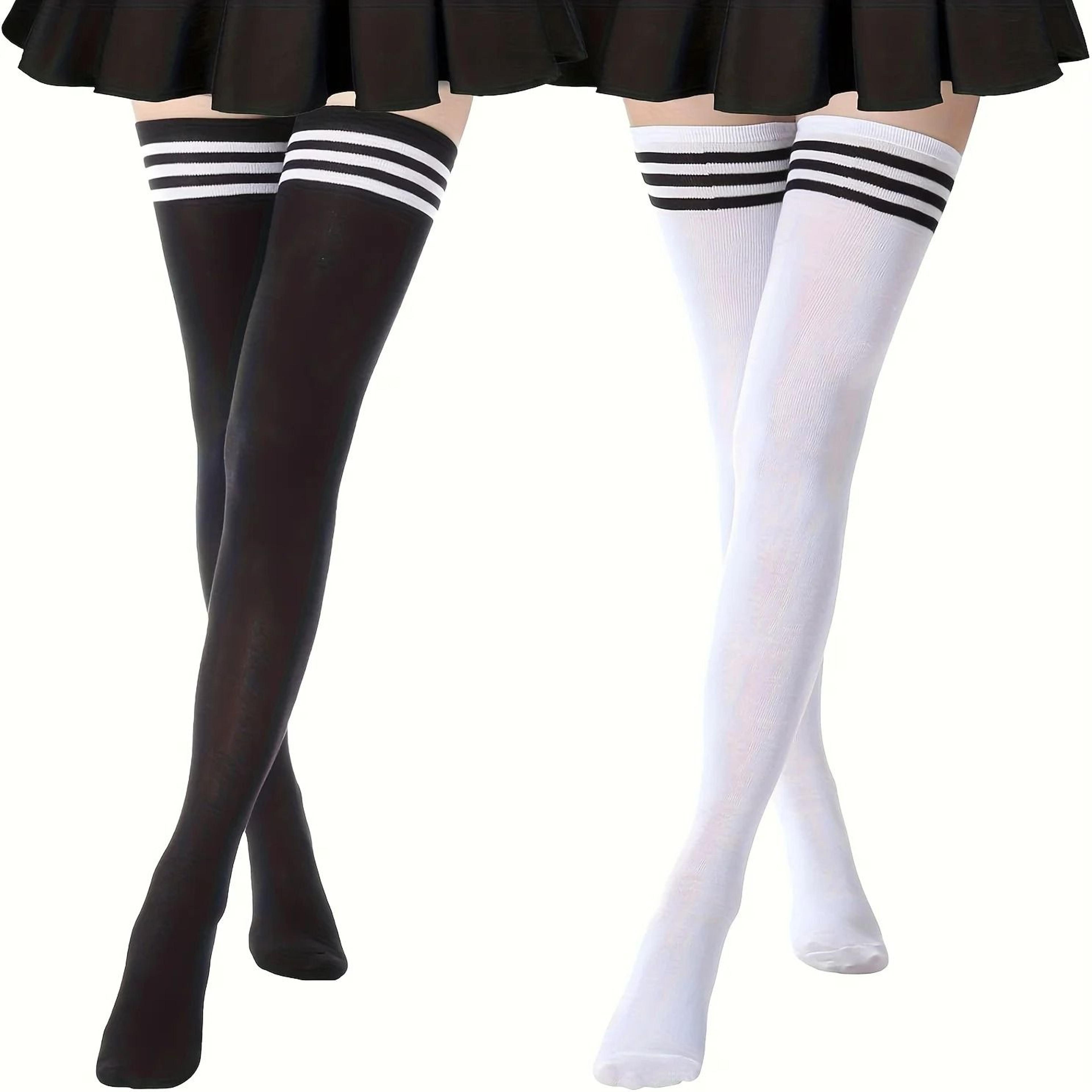 classic cotton thigh high over-knee fashion stockings
