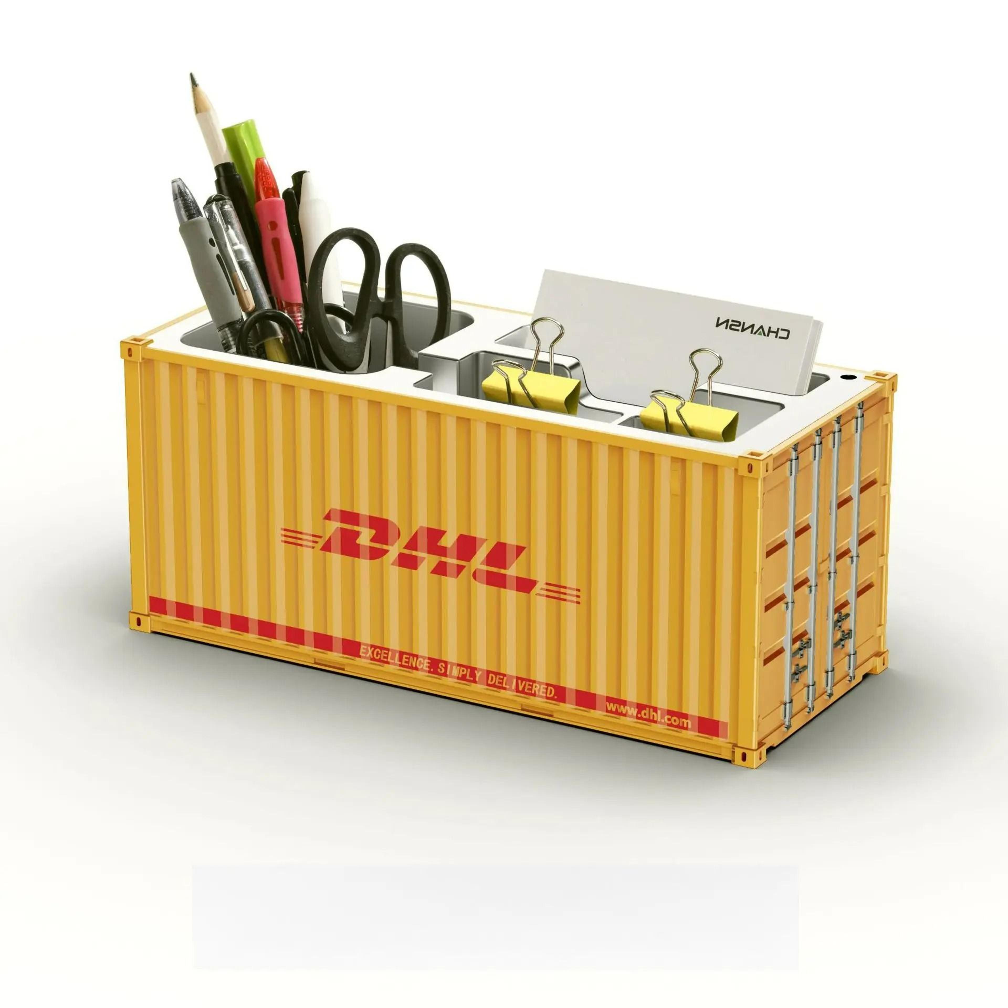miniature realistic shipping container pen holder & storage box
