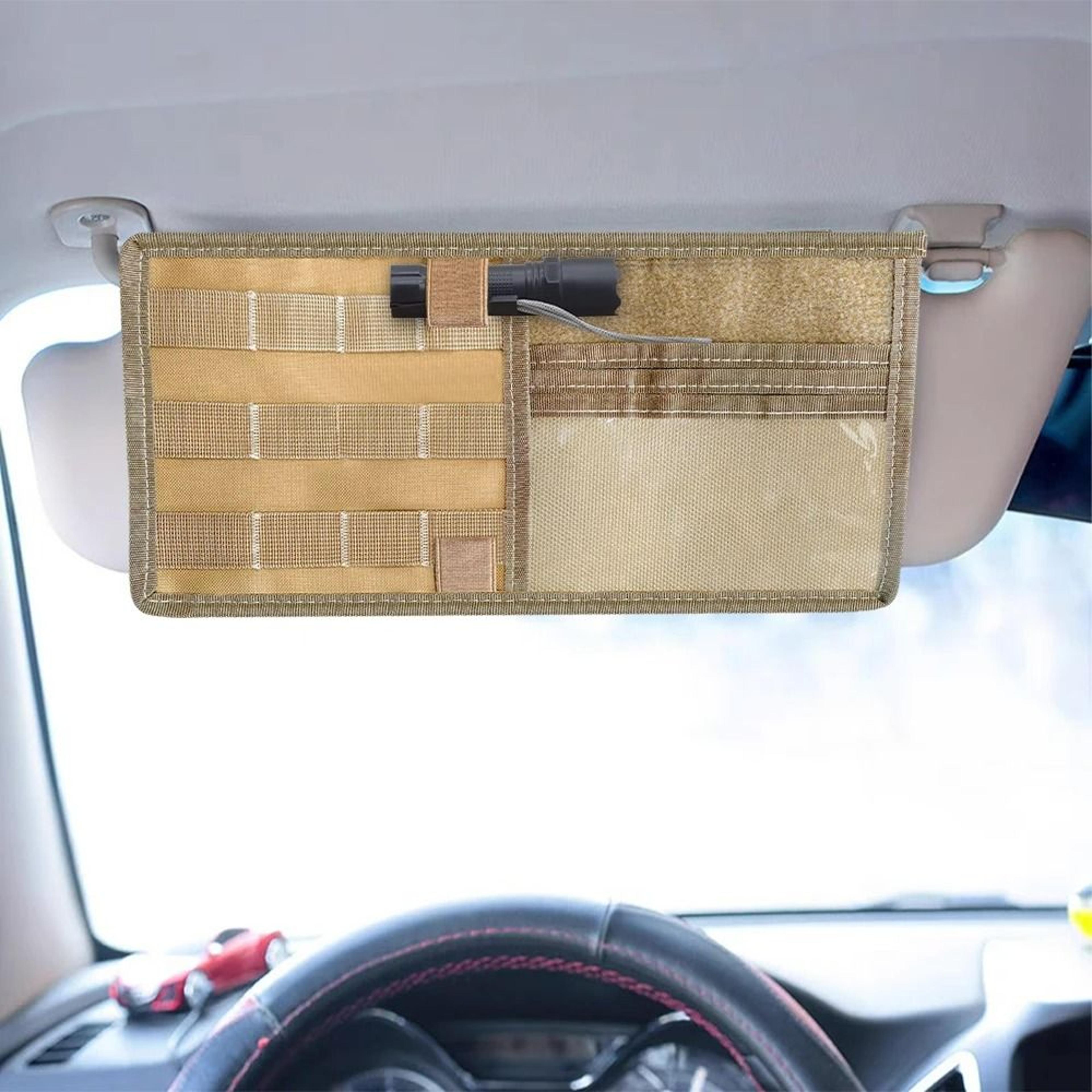 tactical molle car sun visor organizer