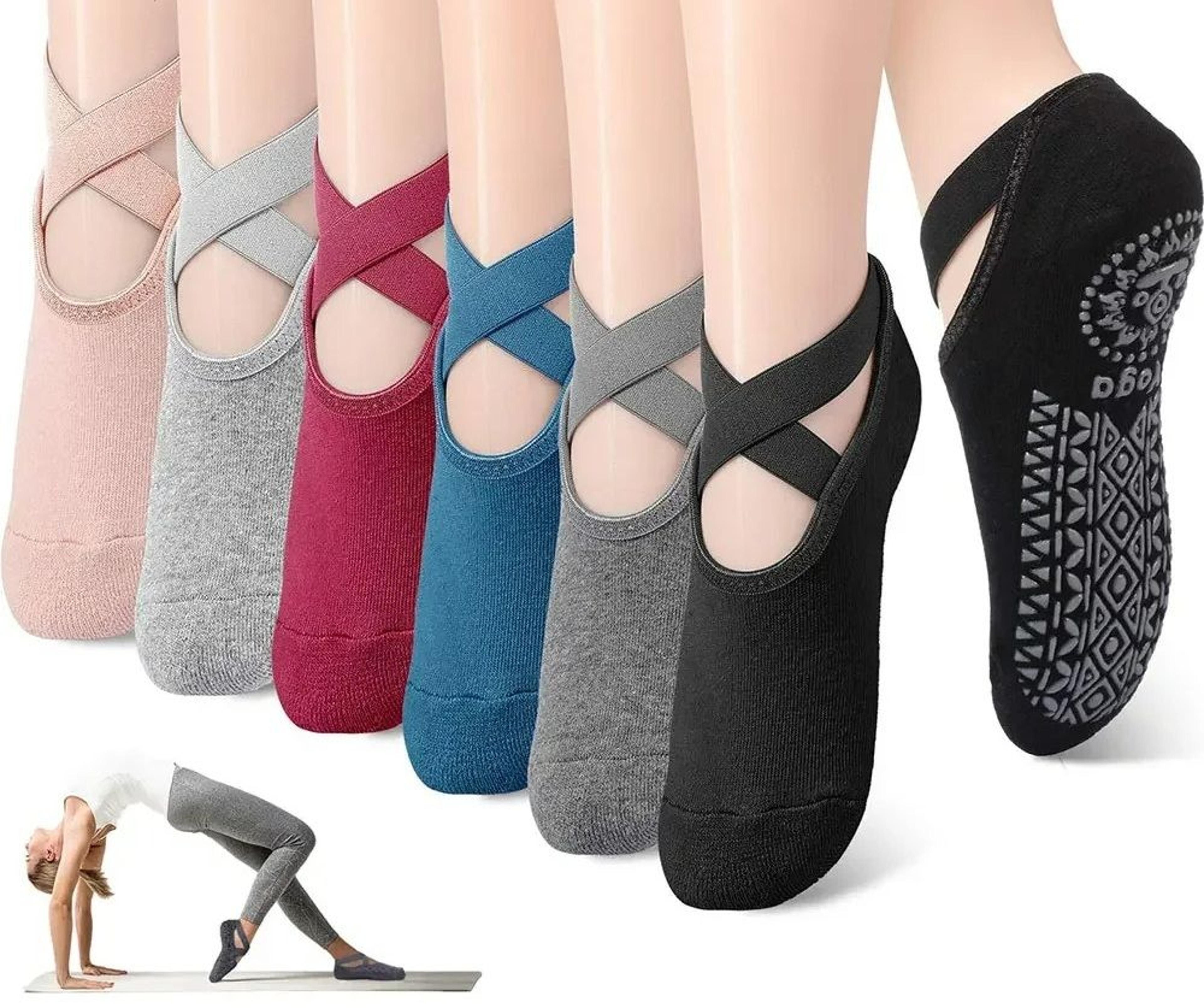 non-slip yoga & pilates socks with ballet straps