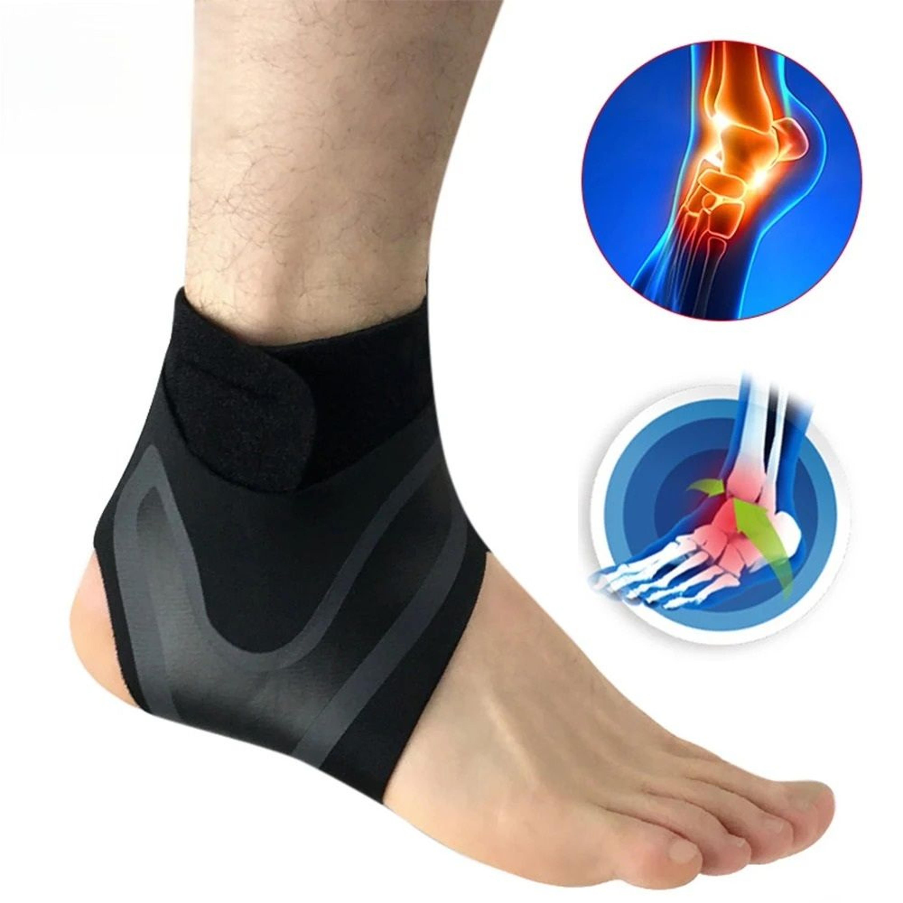 premium anatomical left/right ankle support sleeve & pressurizable bandage