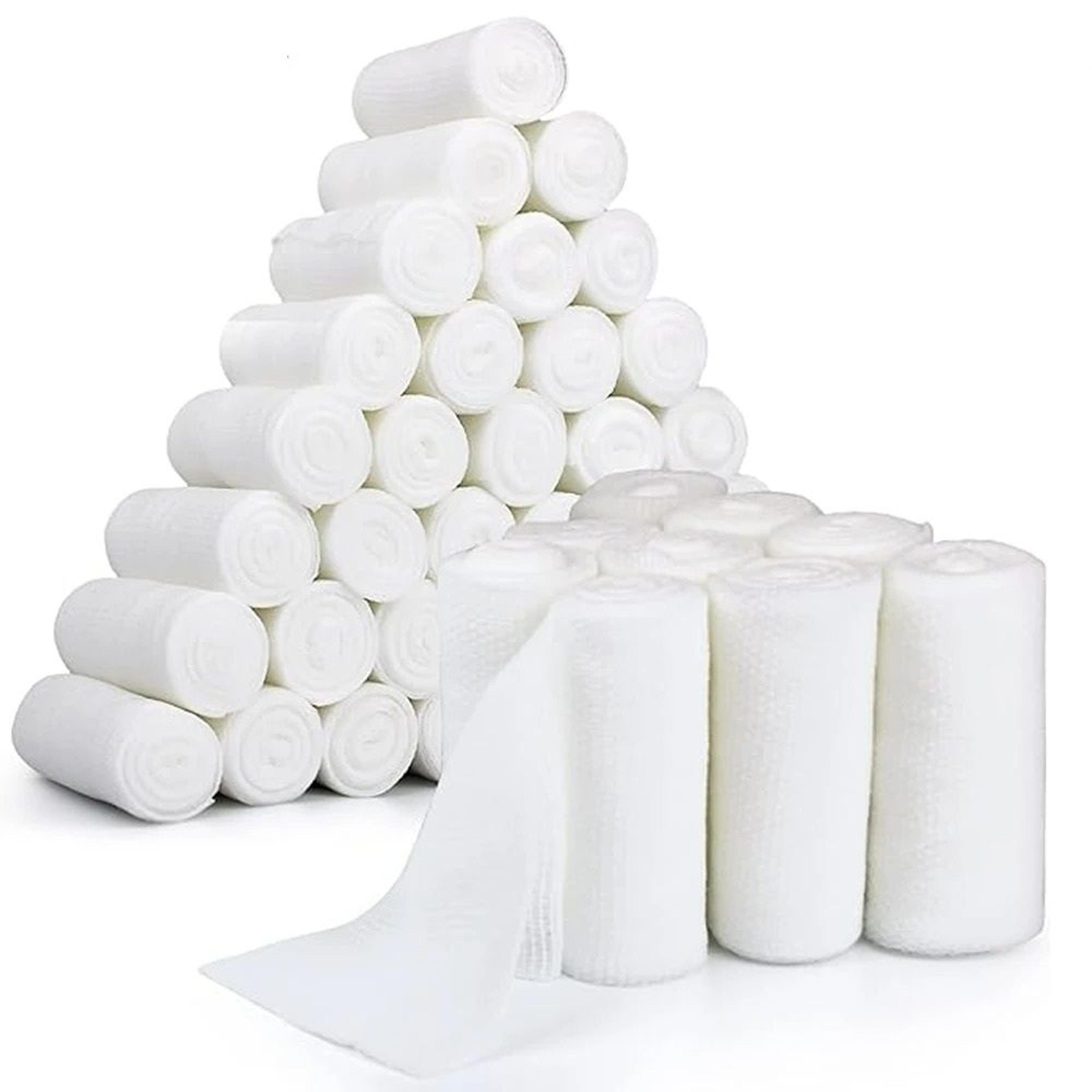 medical woven gauze bandage rolls with tape (10 rolls)