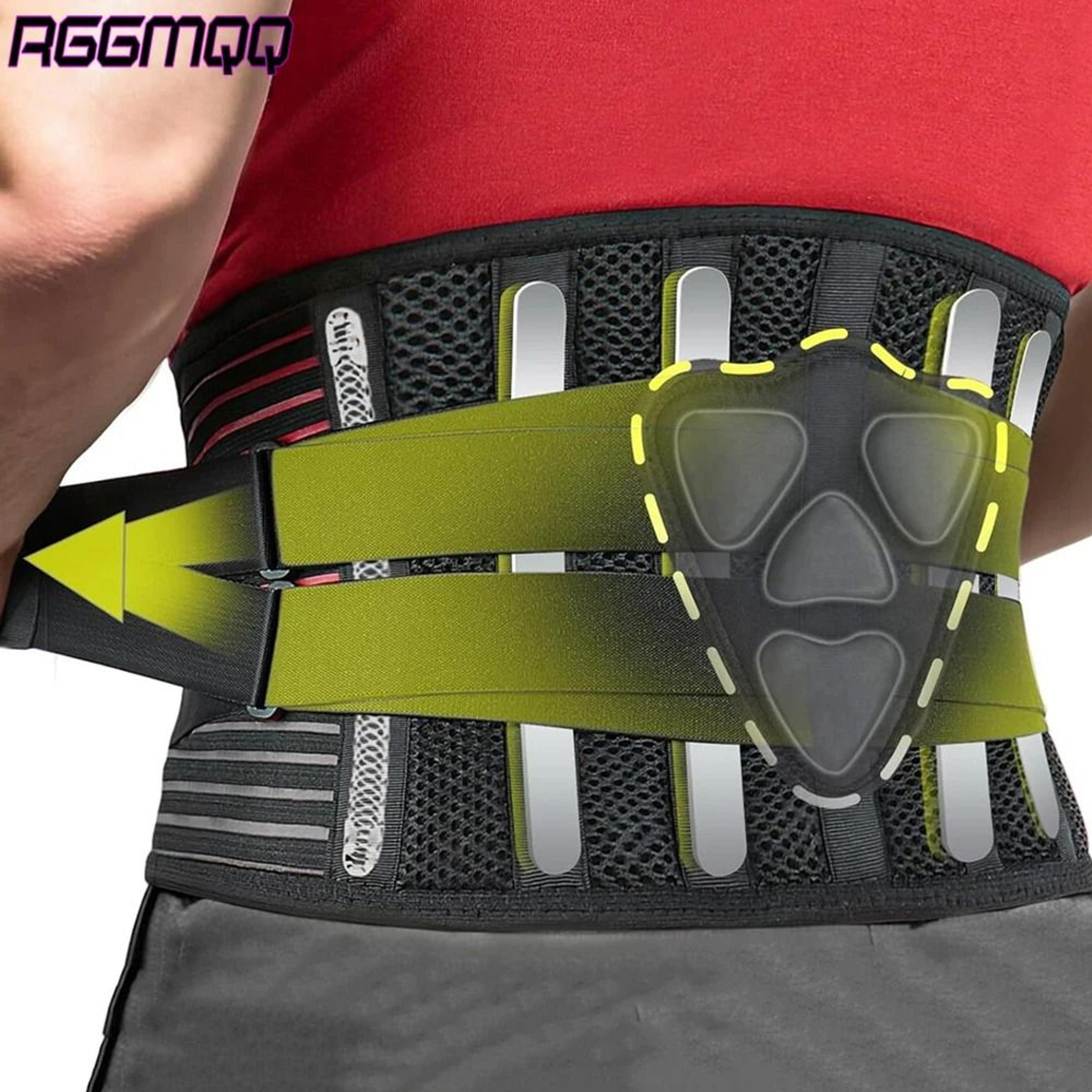 ergonomic lower back brace with breathable mesh & lumbar pad
