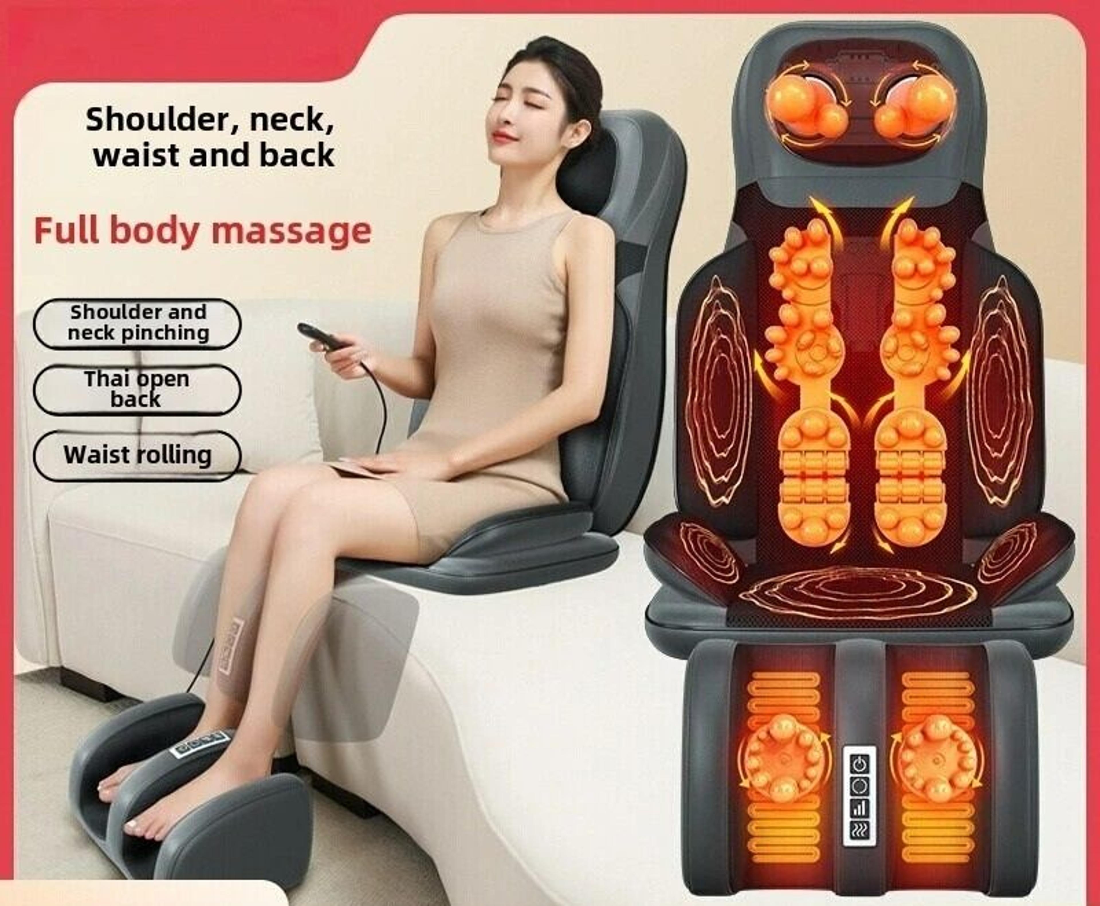 5-in-1 folding chair full-body massager with rolling & heating therapy