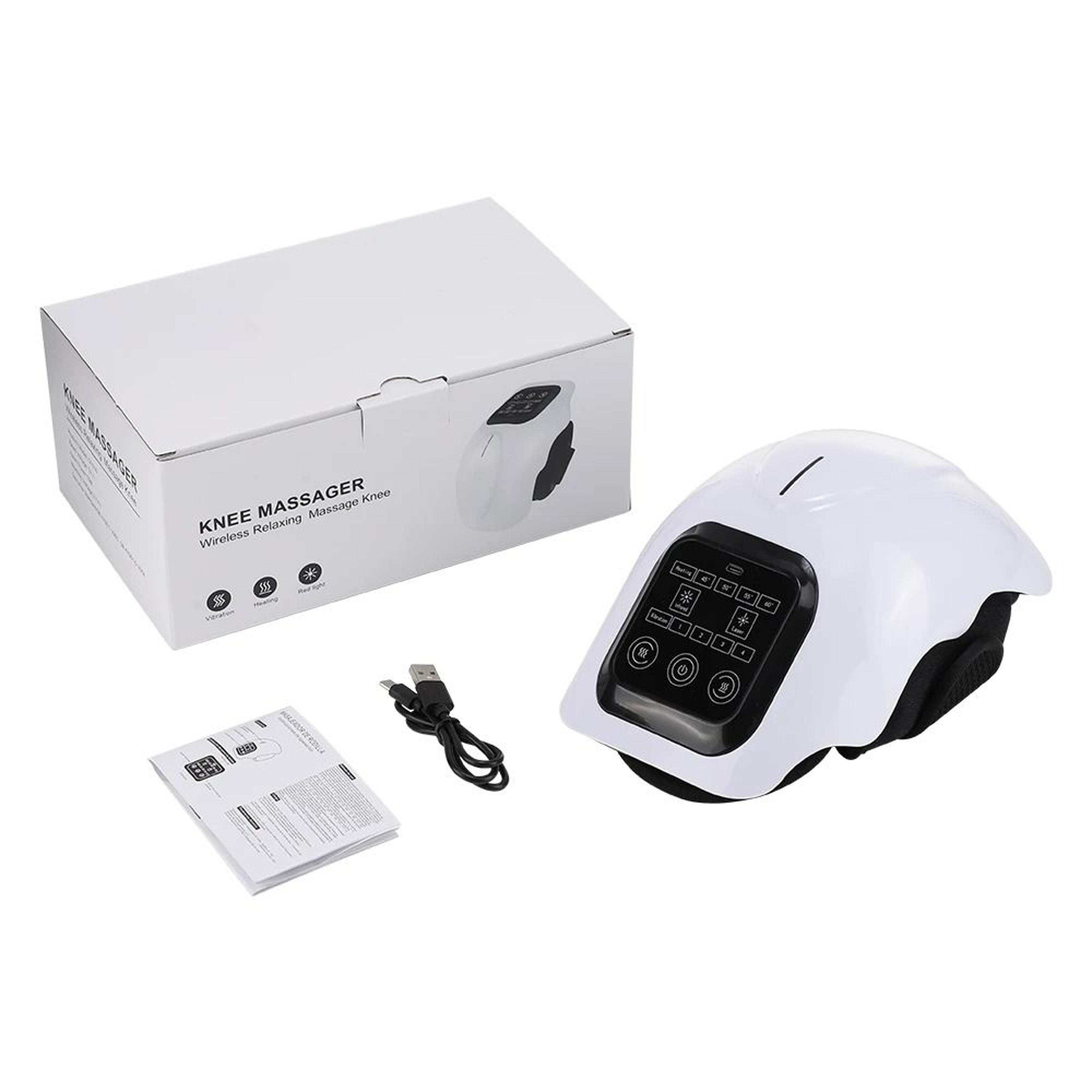 cordless heated knee massager with infrared light & vibration therapy