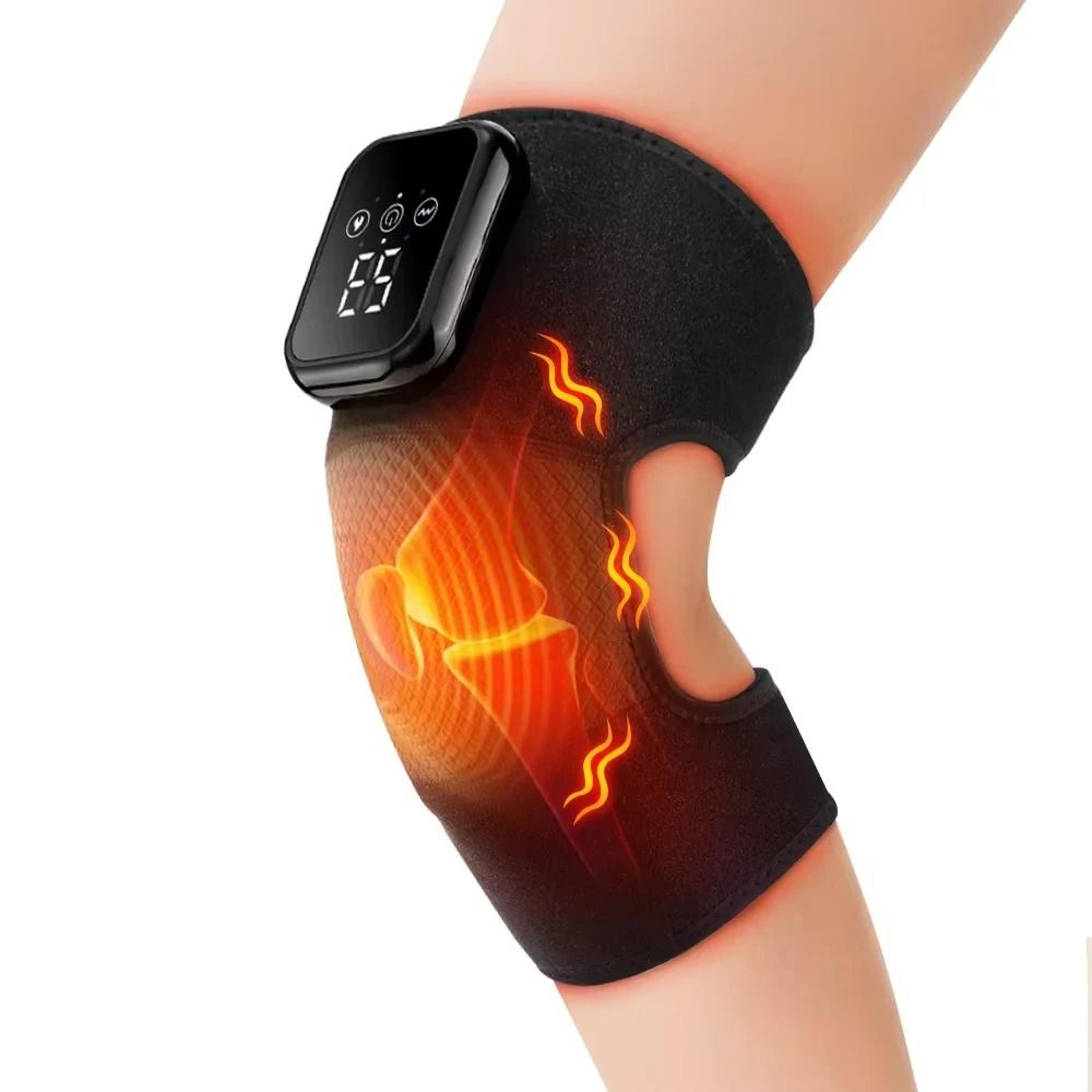 electric cordless heated knee massager with extended support belt