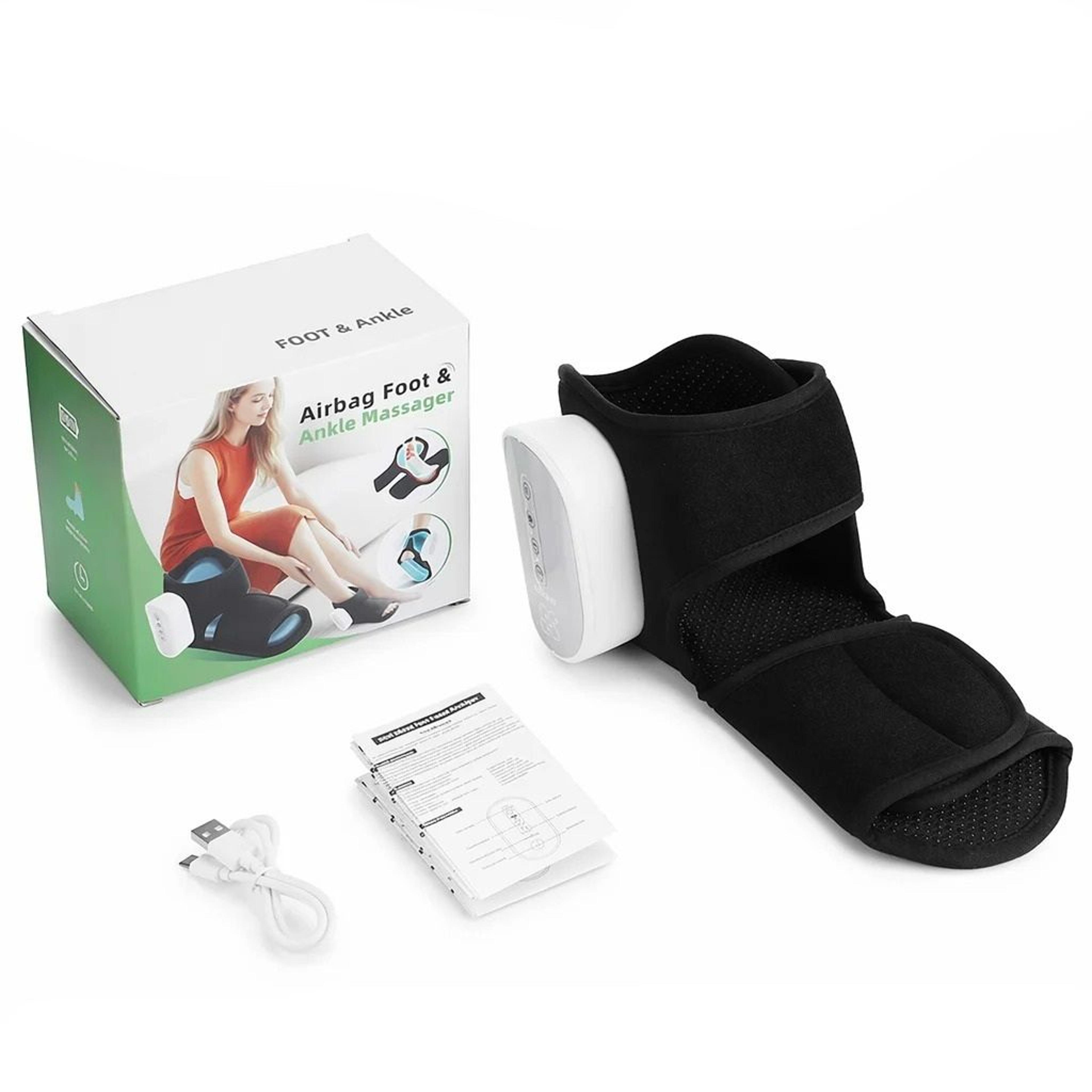 electric ankle air compression massager with heated foot wrap
