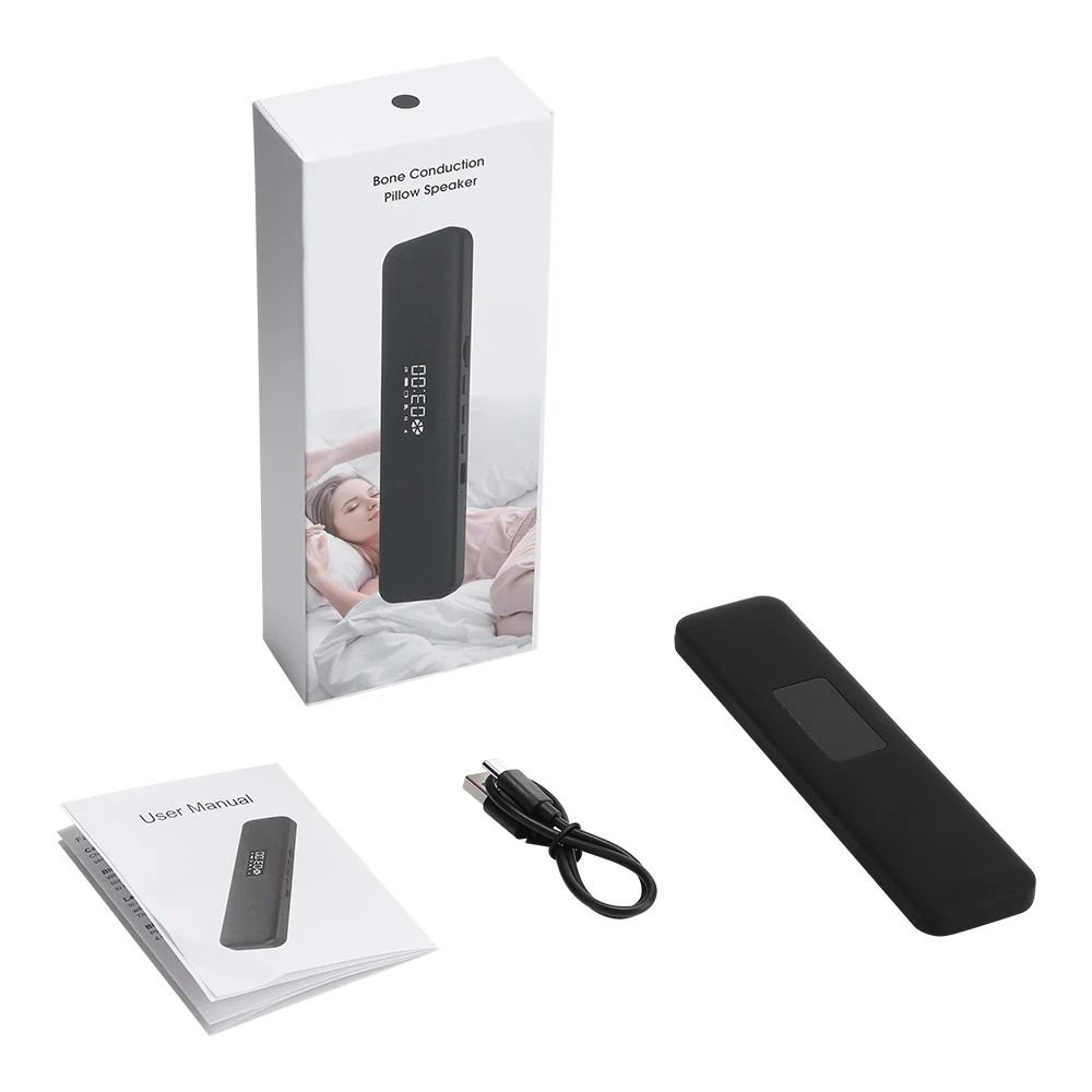 under-pillow bone conduction sleep aid speaker with white noise & led display