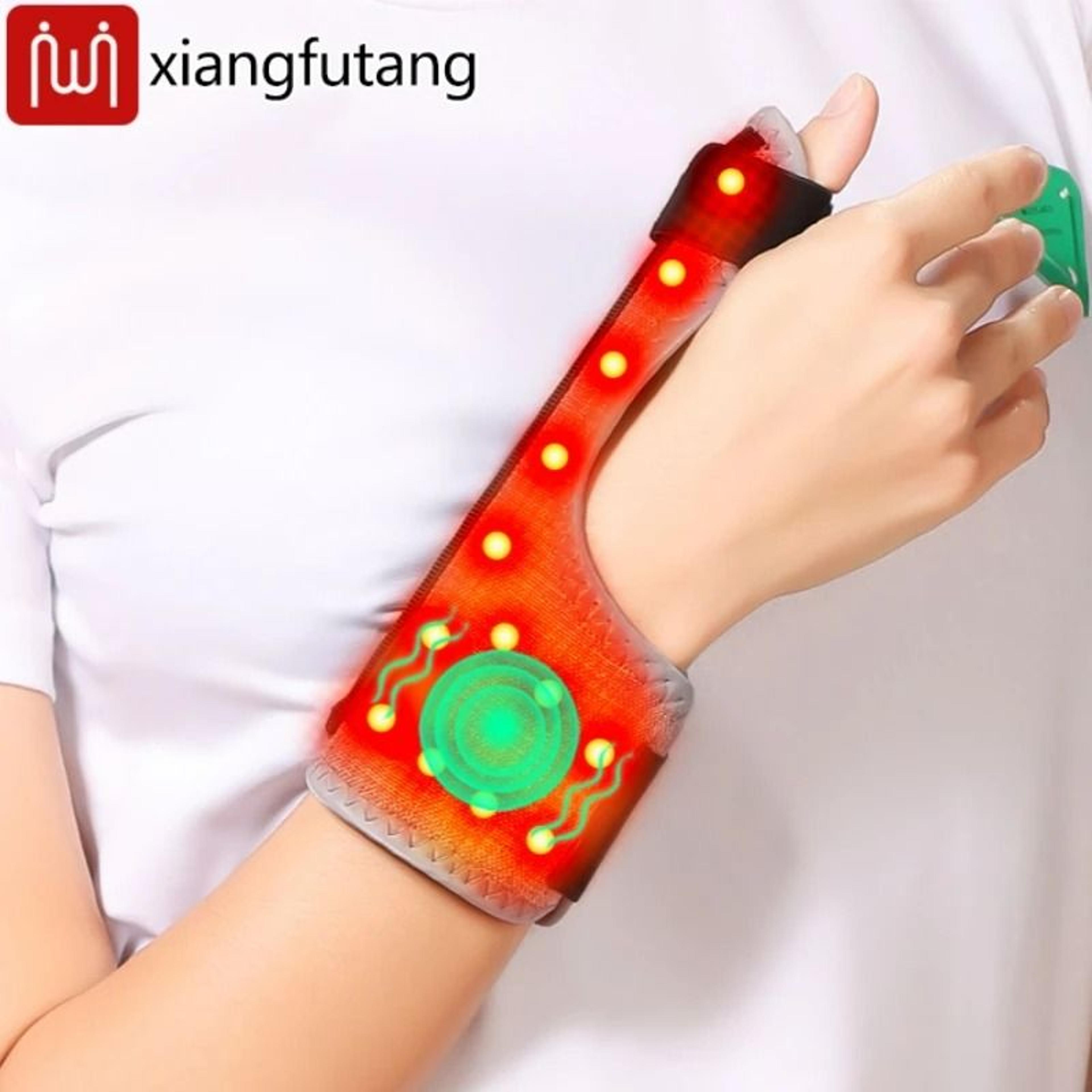 red light heated finger & wrist support brace with adjustable heat settings