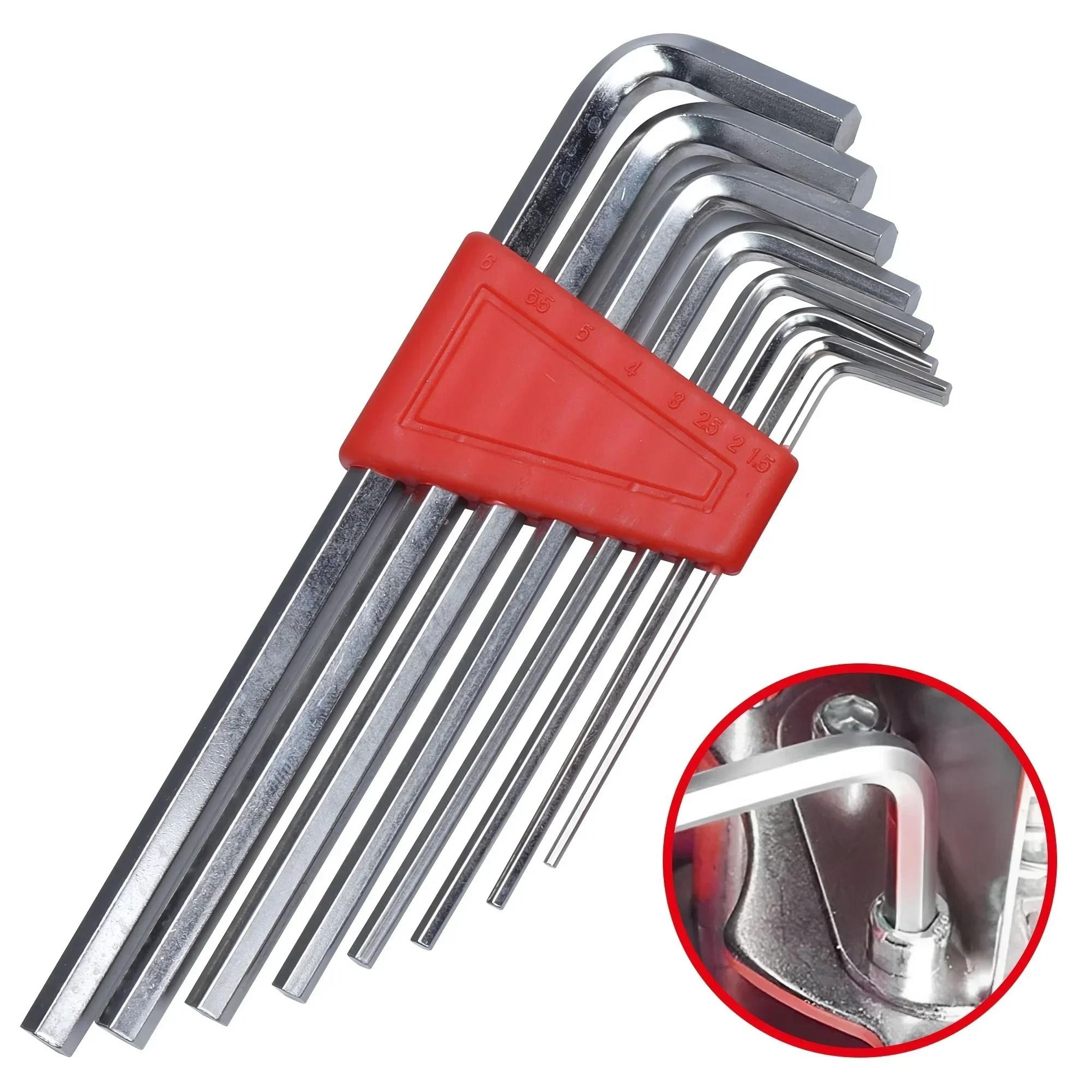 8-piece pocket-sized short arm allen wrench hex key set