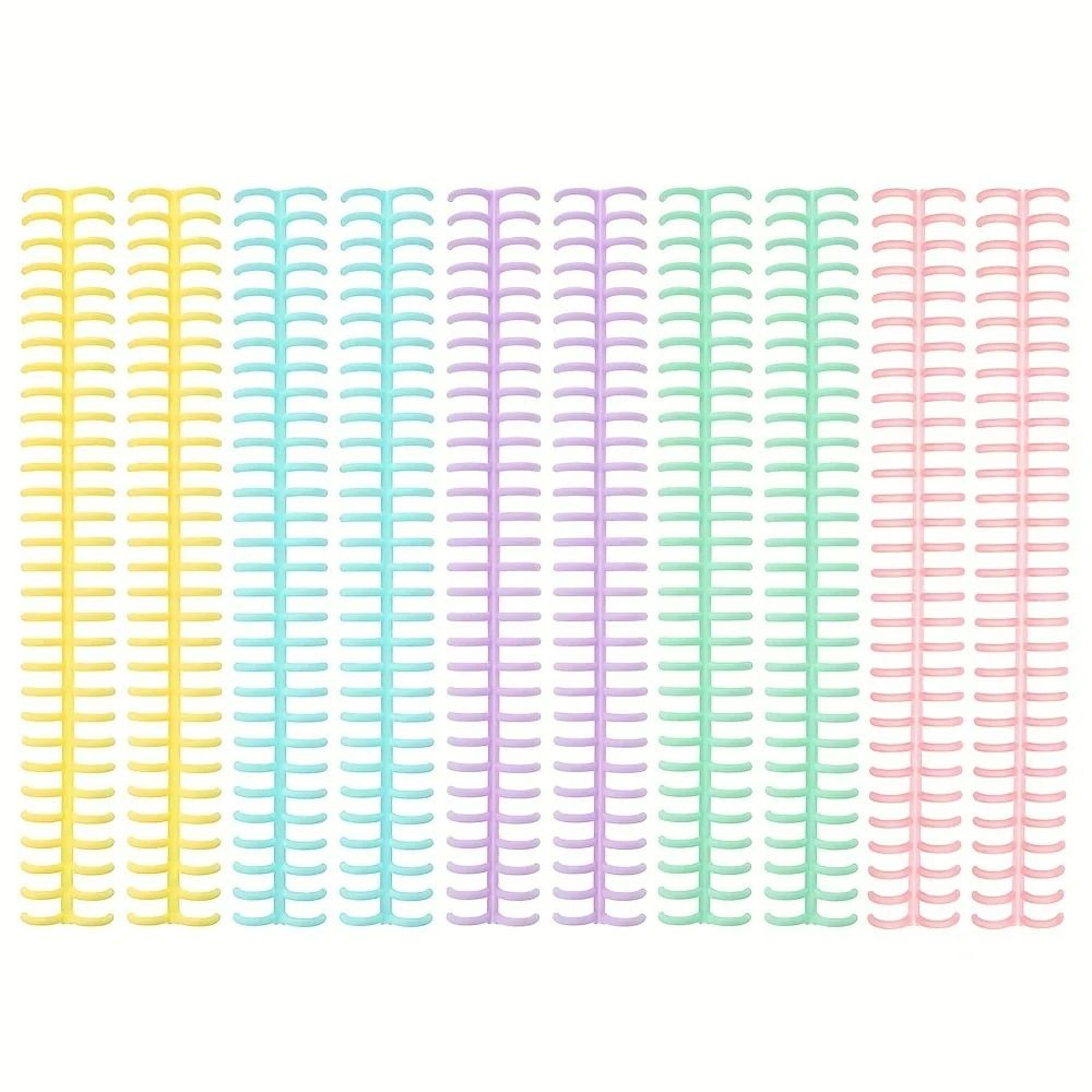 10-piece 30-ring plastic comb binding spines & spiral coils