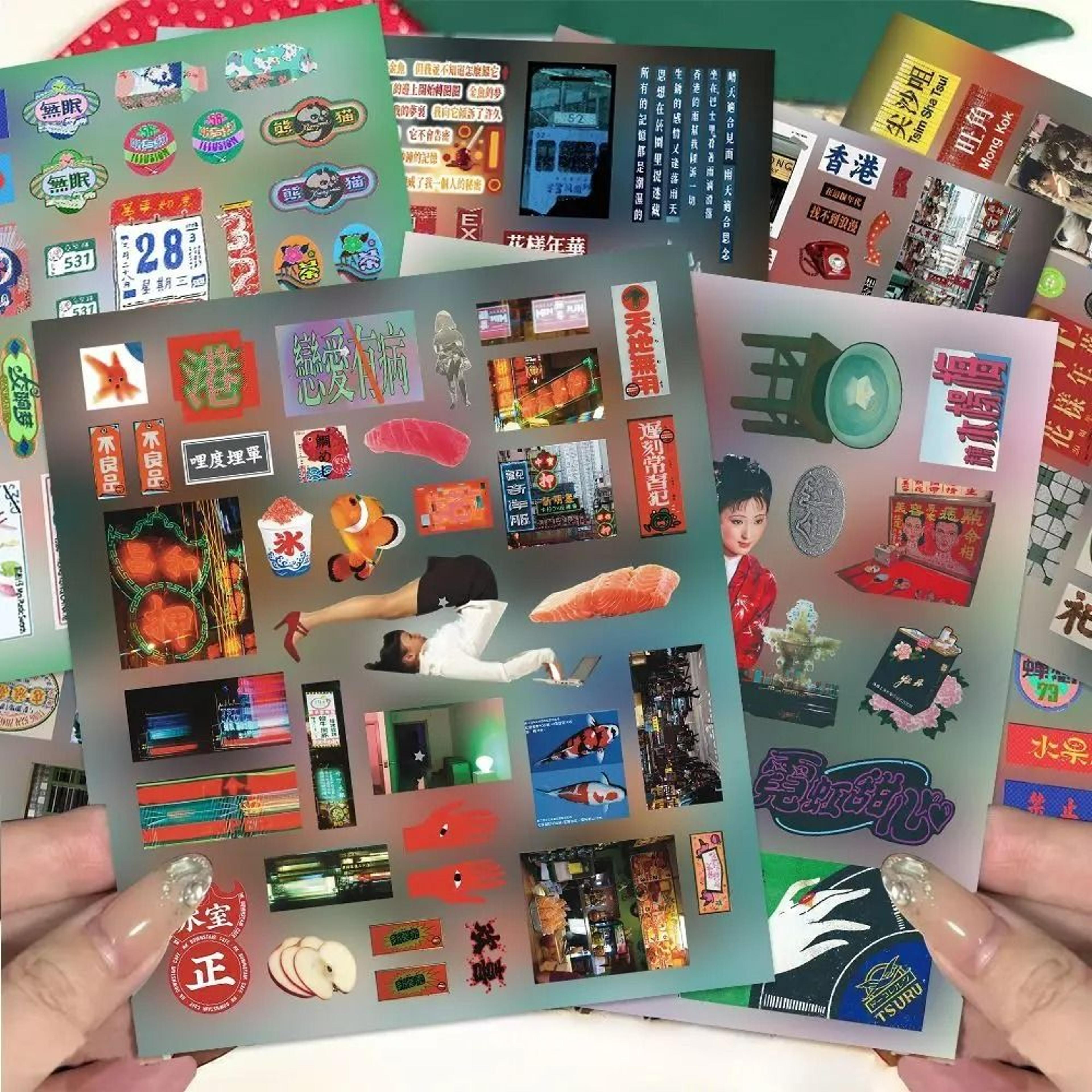 6-sheet y2k dreamcore retro hong kong weirdcore sticker set