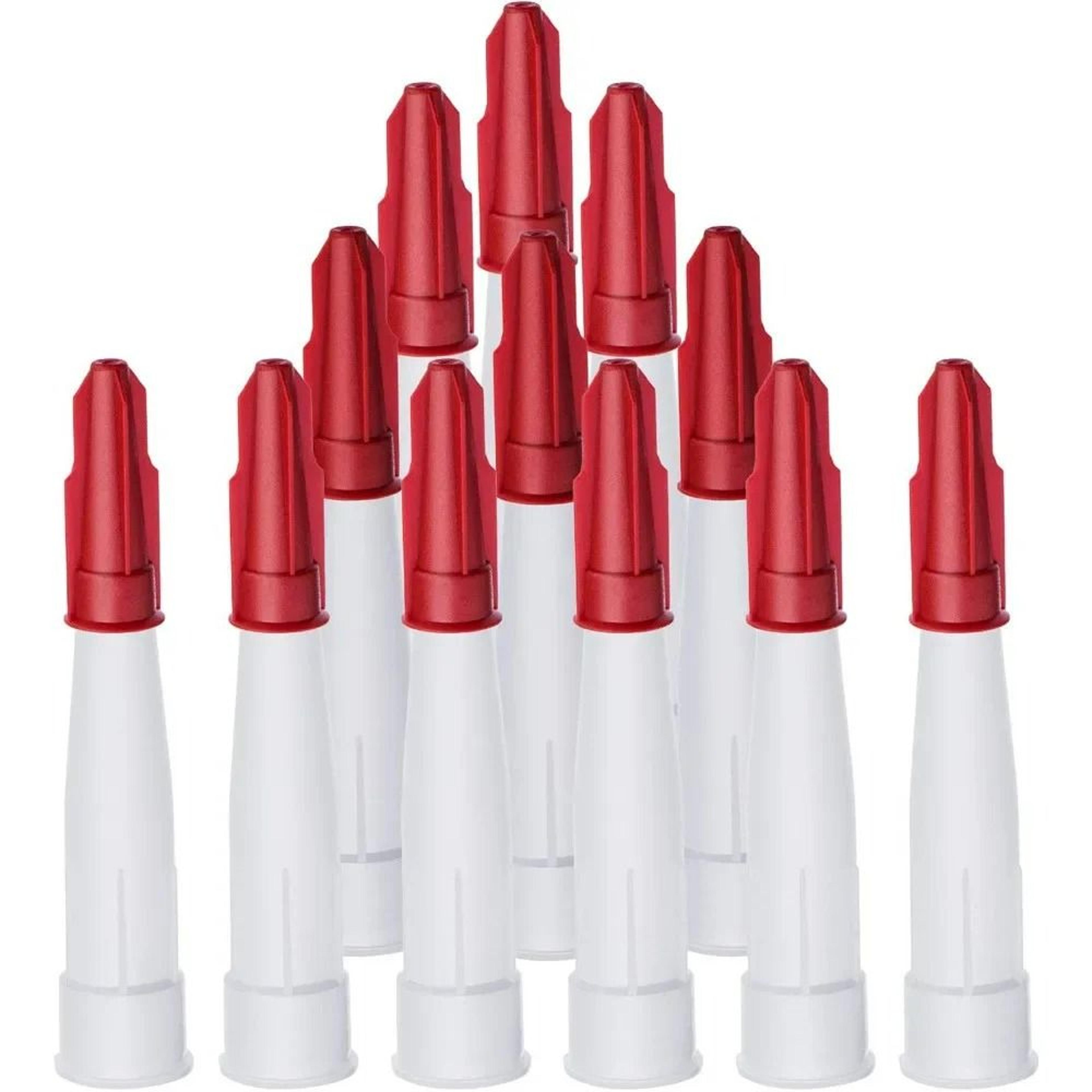 10-piece spare silicone caulking nozzles with screw caps