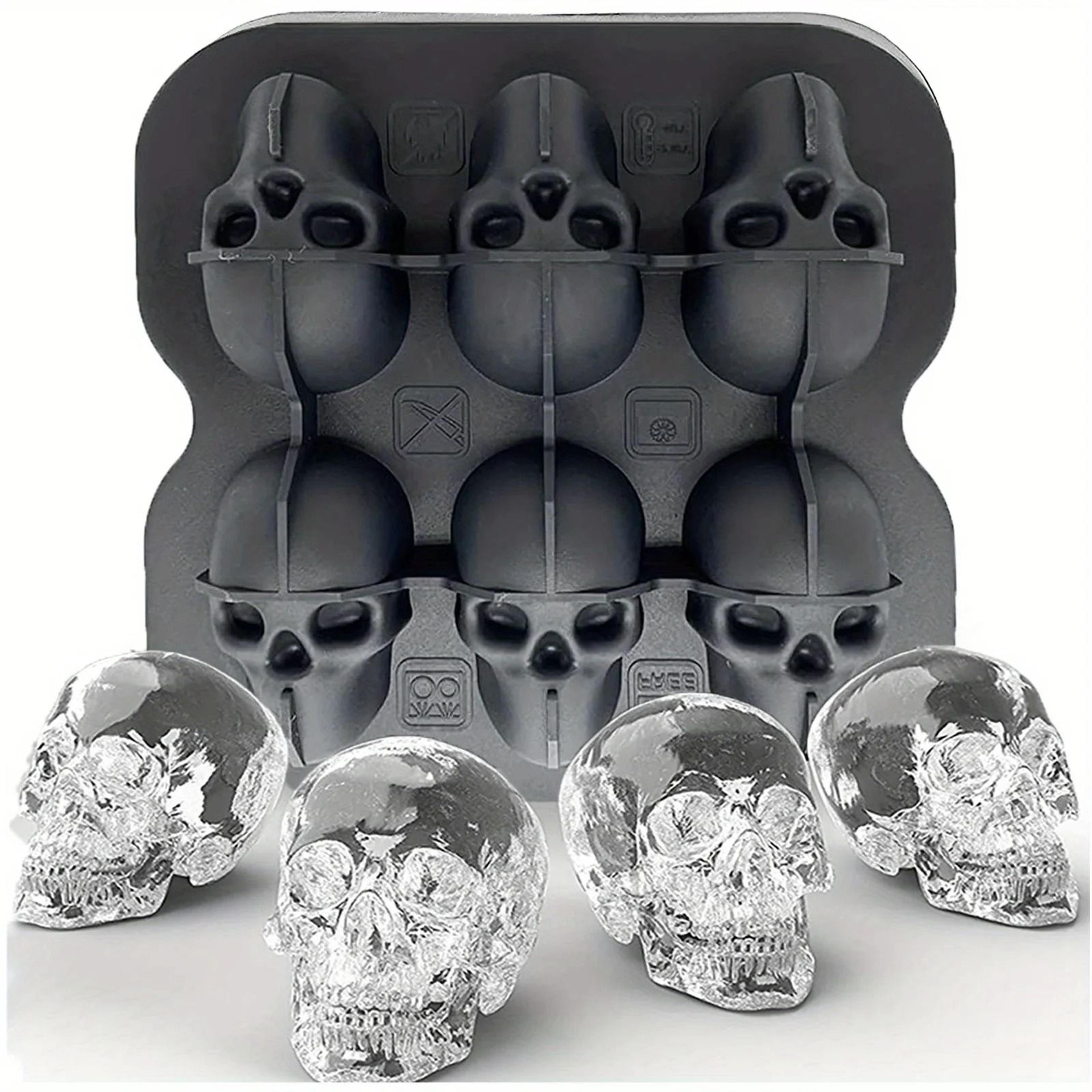 3d skull ice ball mold silicone tray