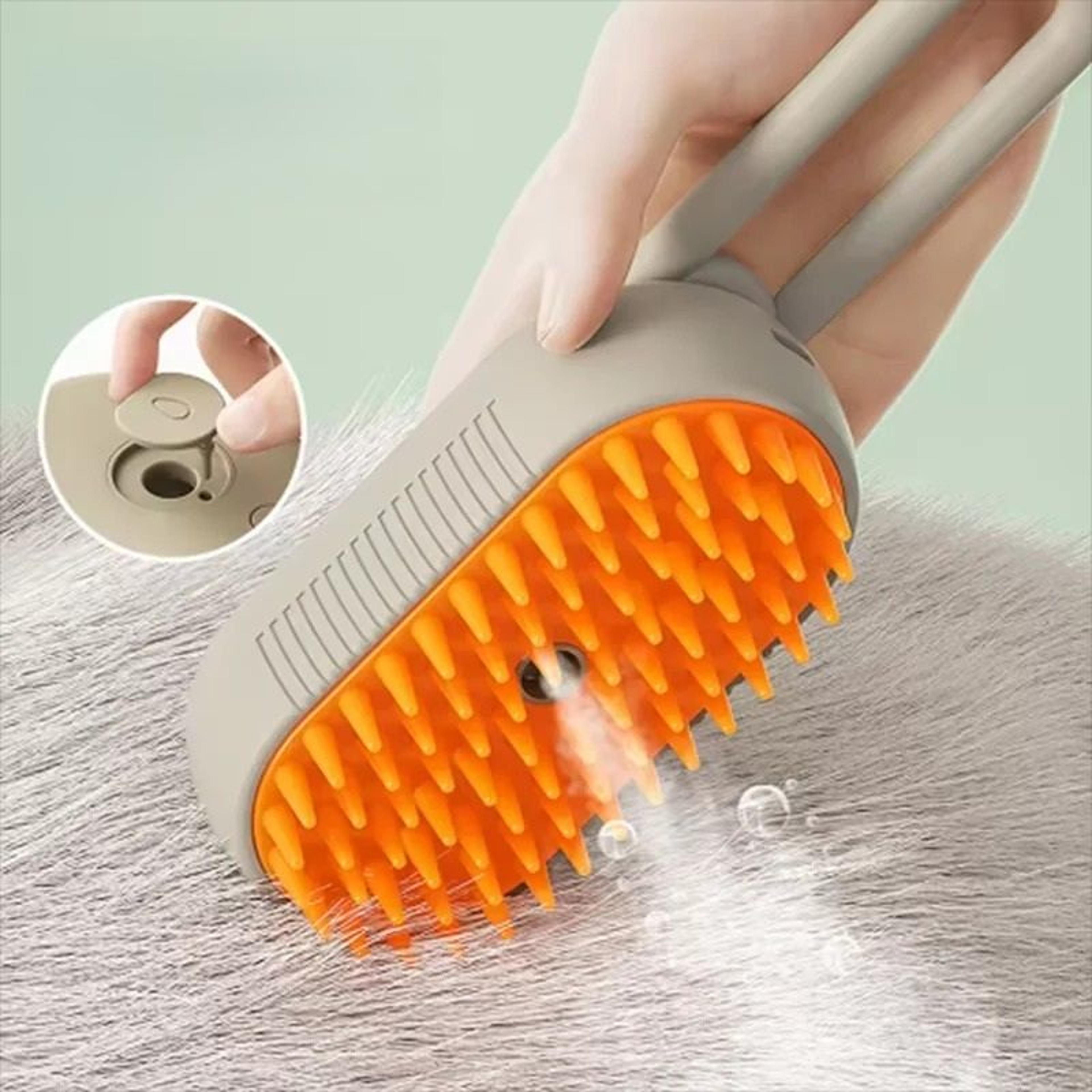 3-in-1 folding pet steam spray massage & grooming brush