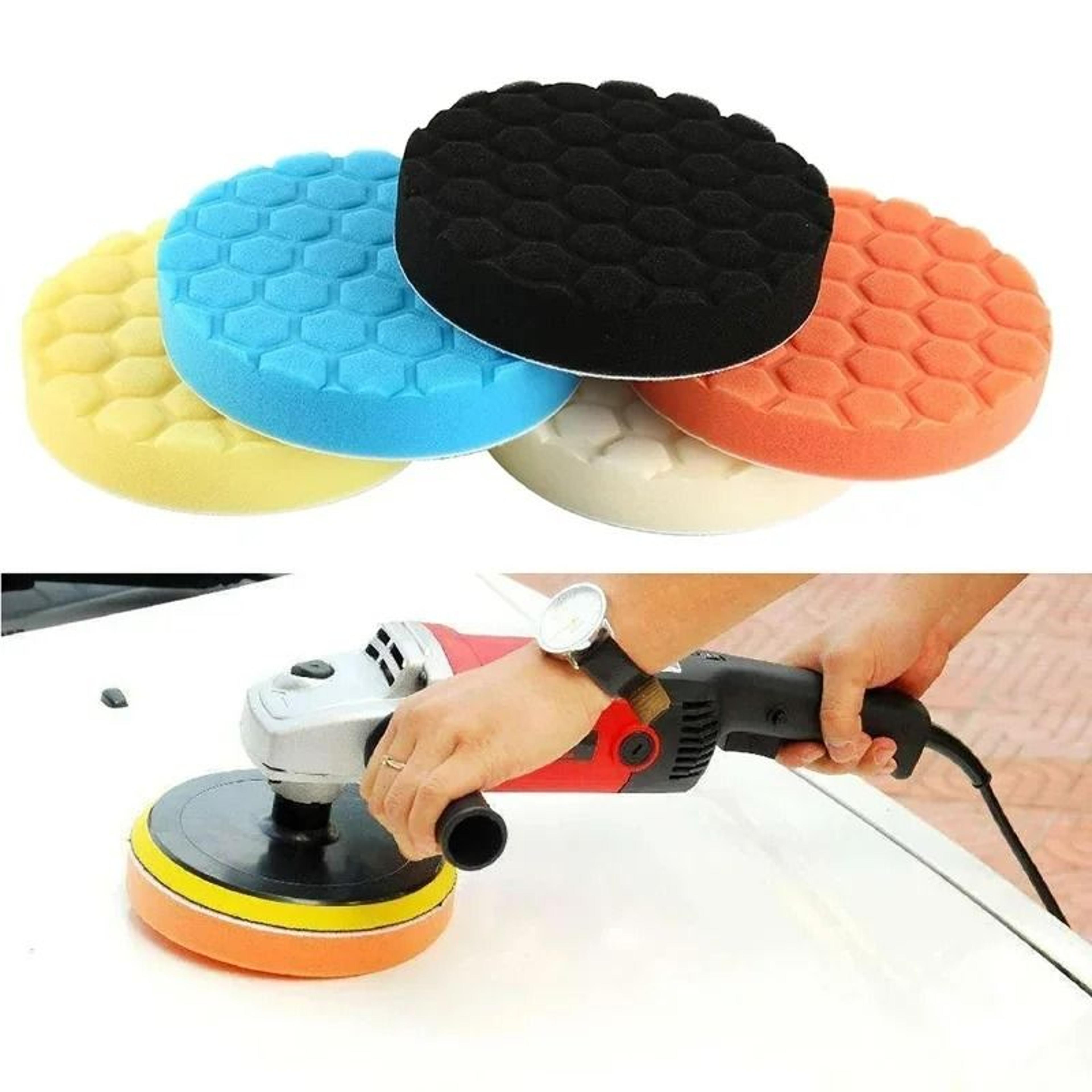 5-piece car polishing & buffing sponge pad kit