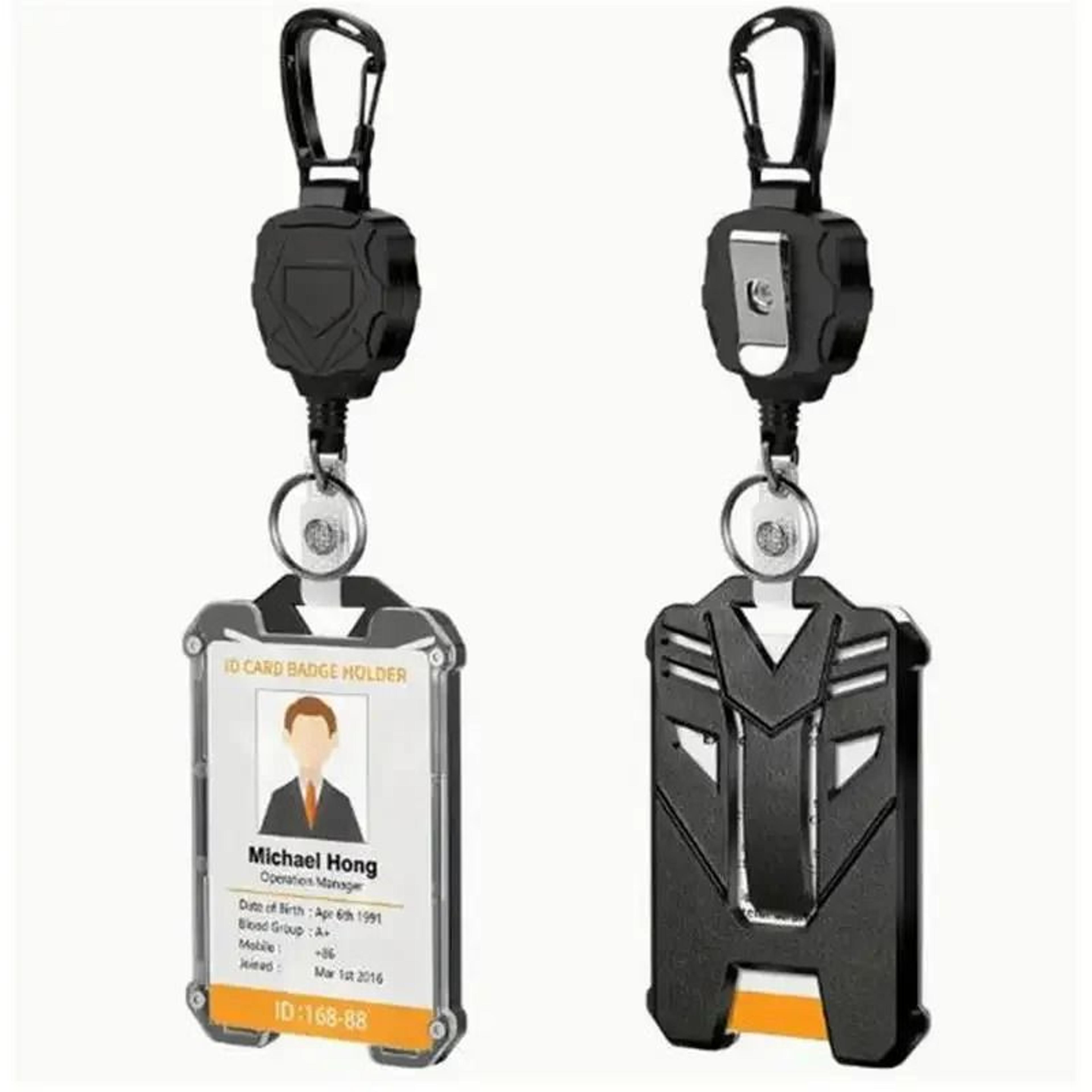 retractable heavy-duty id card holder set