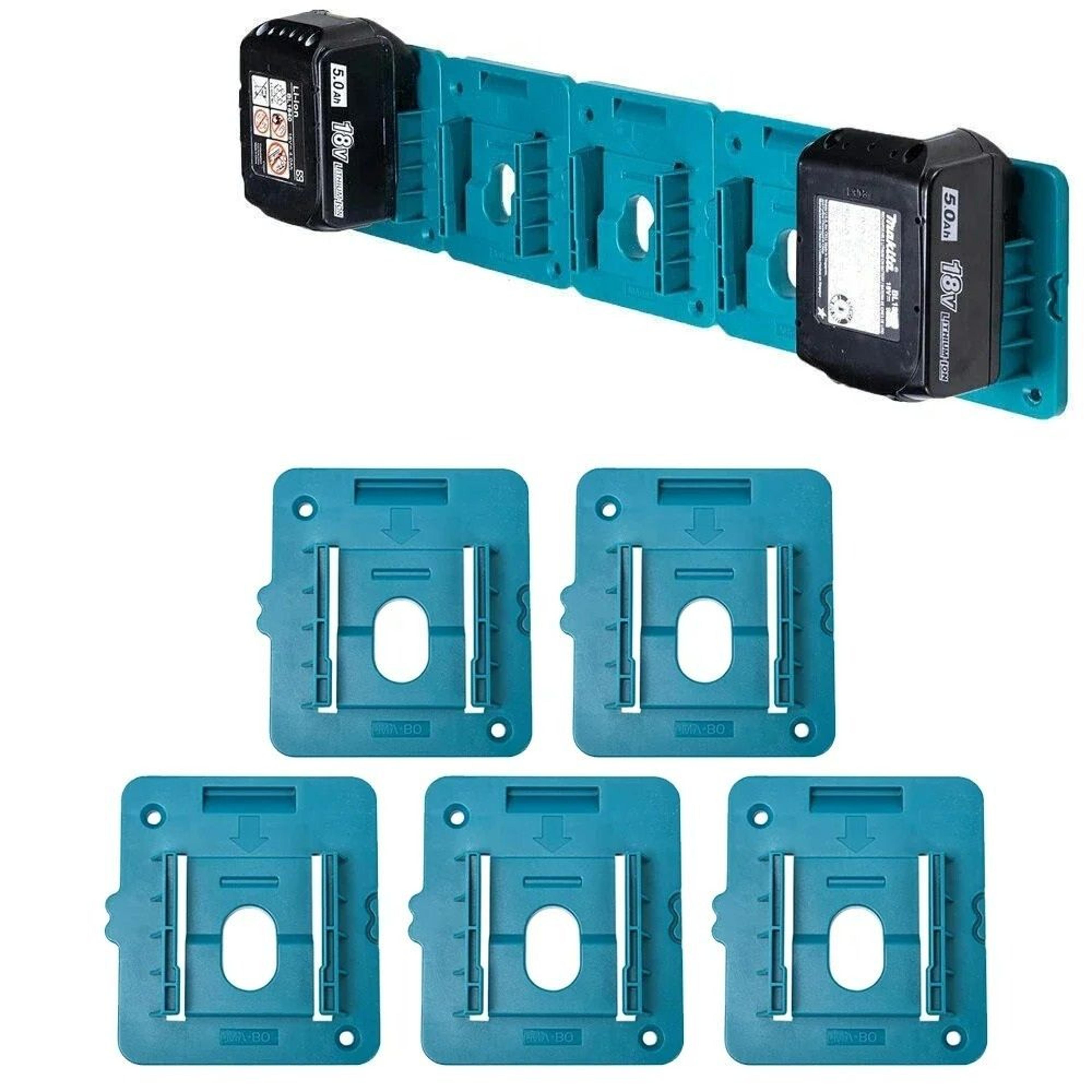 5-piece battery & power tool holder mount set for makita 18v