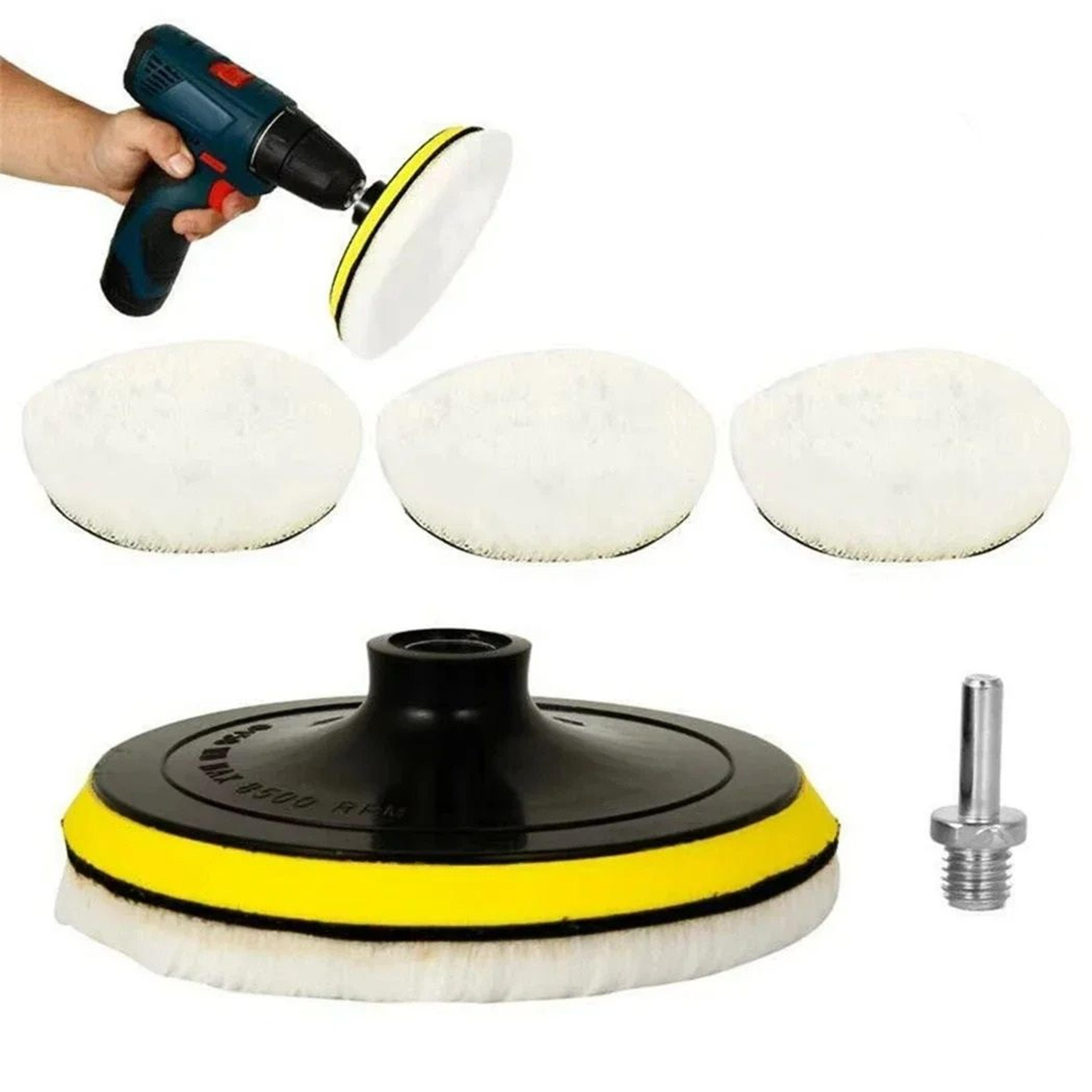 5-piece 4-inch wool buffing wheel & sanding disc set
