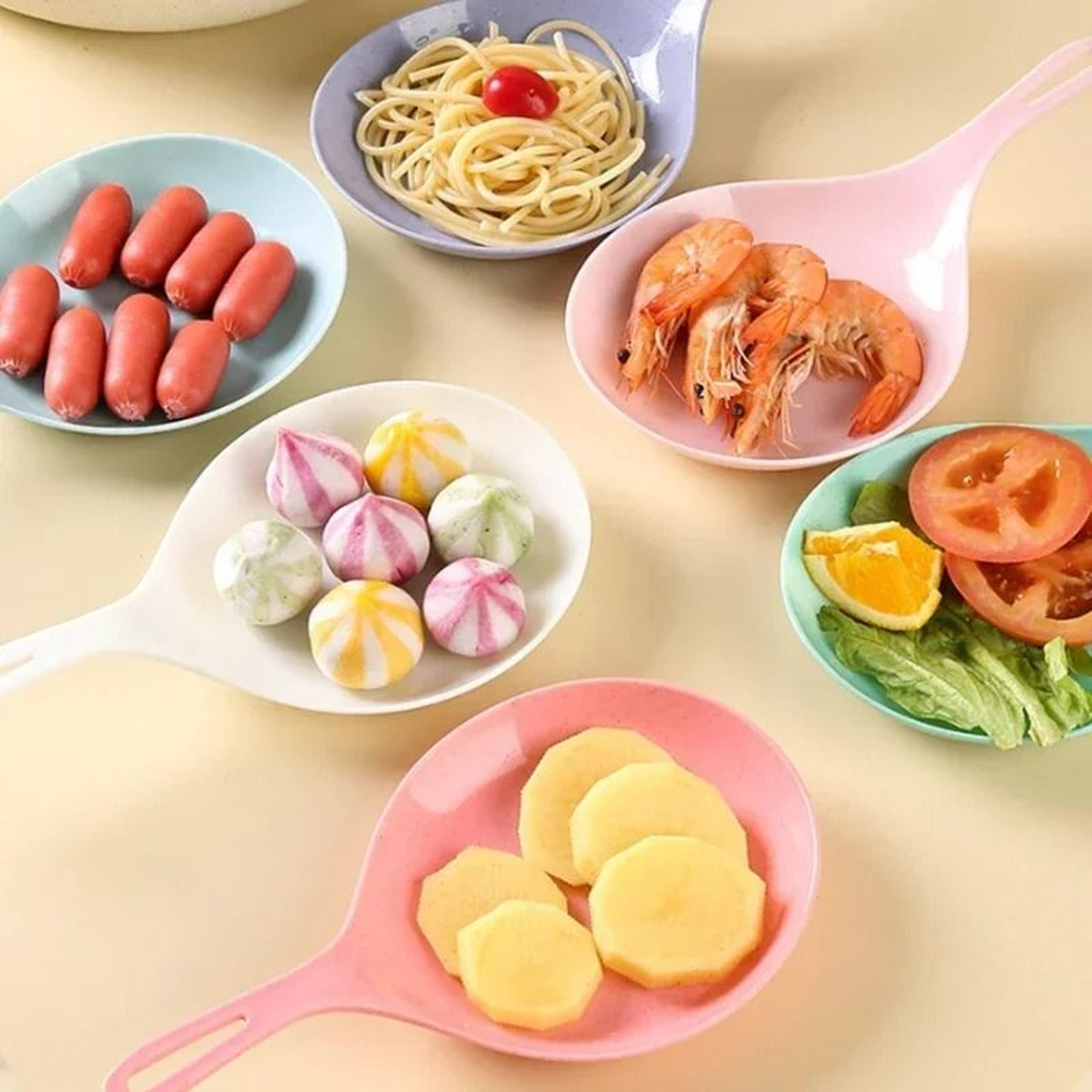 korean handheld stainless steel snack tray & serving platter