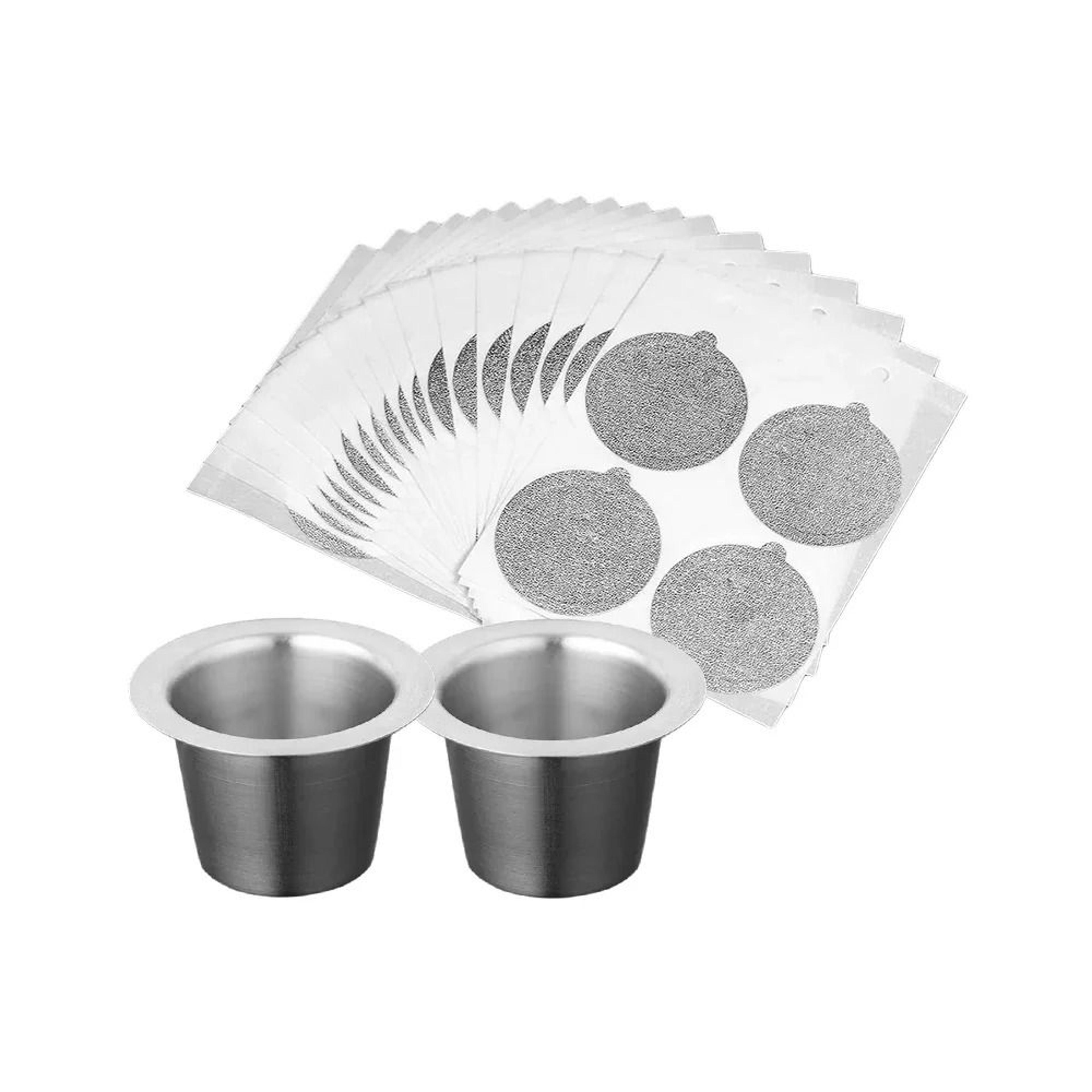stainless steel refillable coffee capsules & aluminum foil seal lids for nespresso