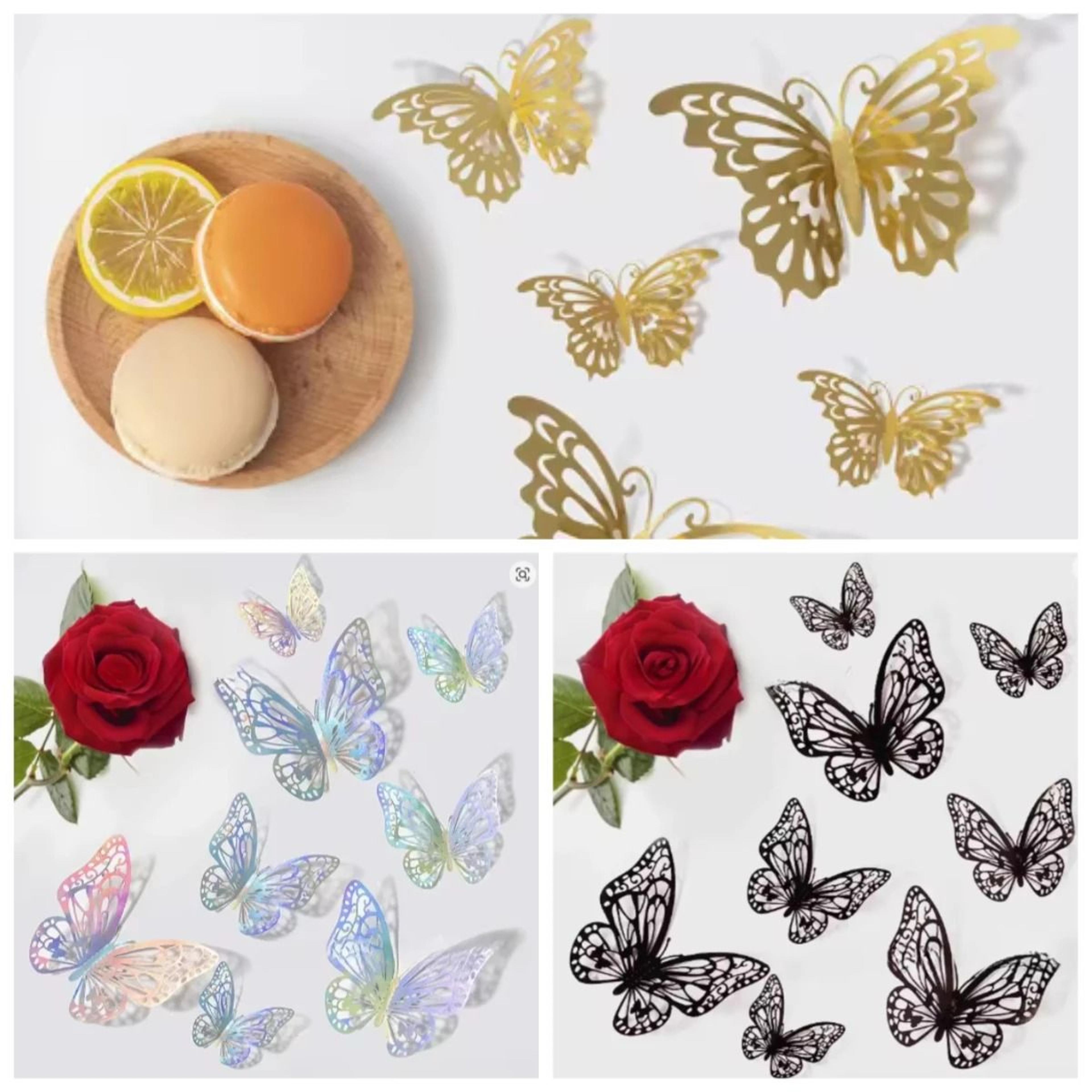 48-piece 3d metallic butterfly wall decor set