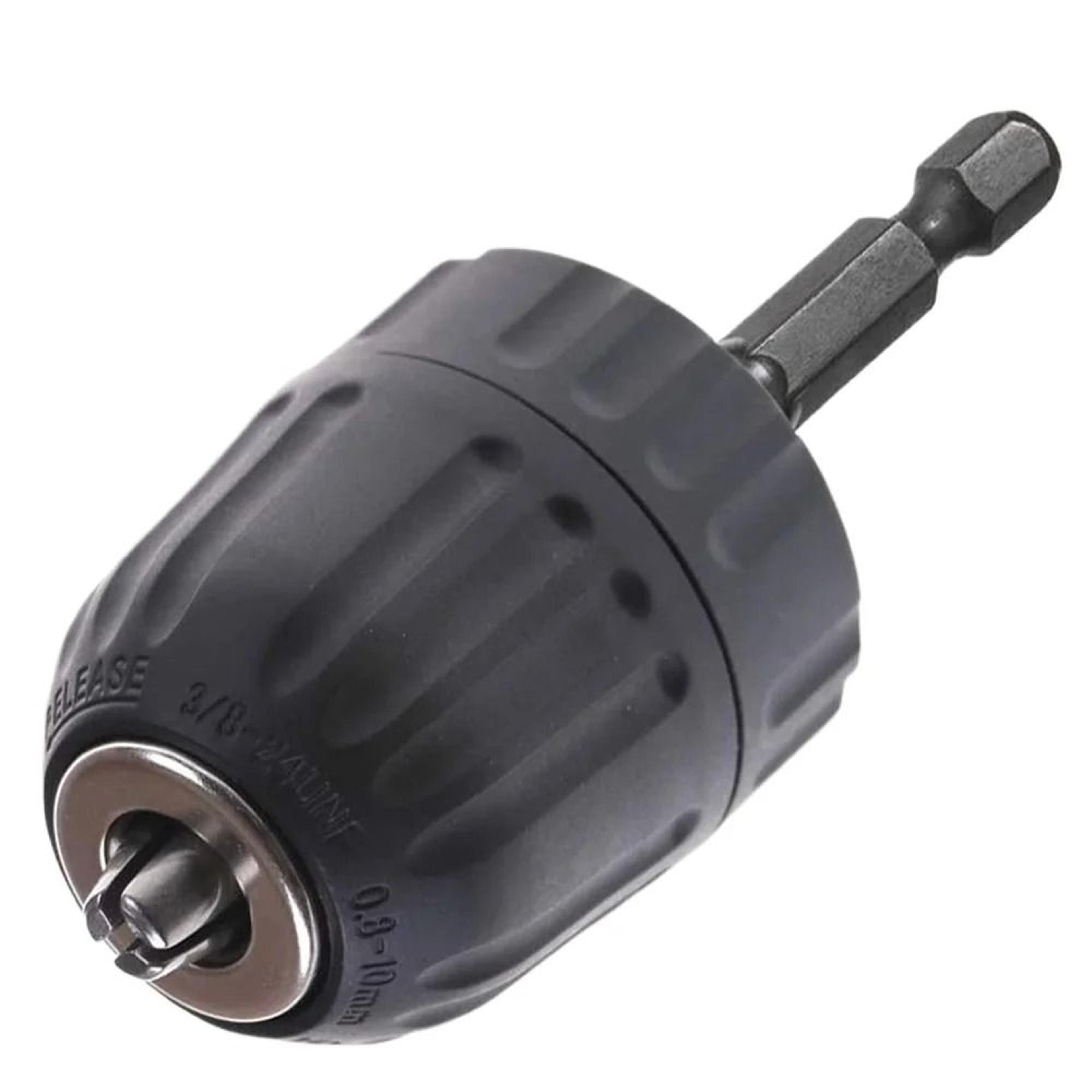 0.8–10mm keyless drill chuck converter with 1/4-inch hex shank adapter