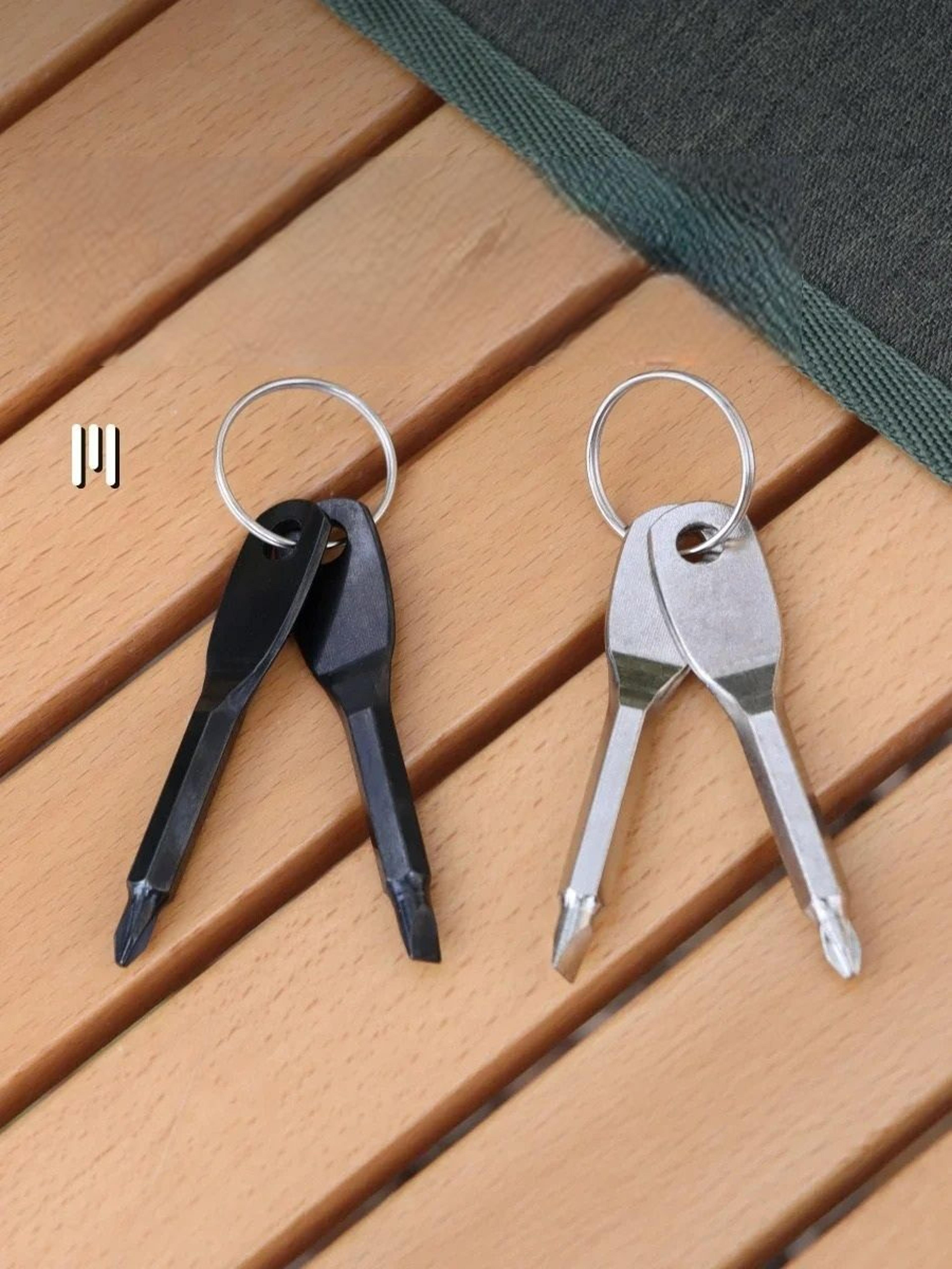 portable outdoor edc screwdriver keyring set (2-piece)
