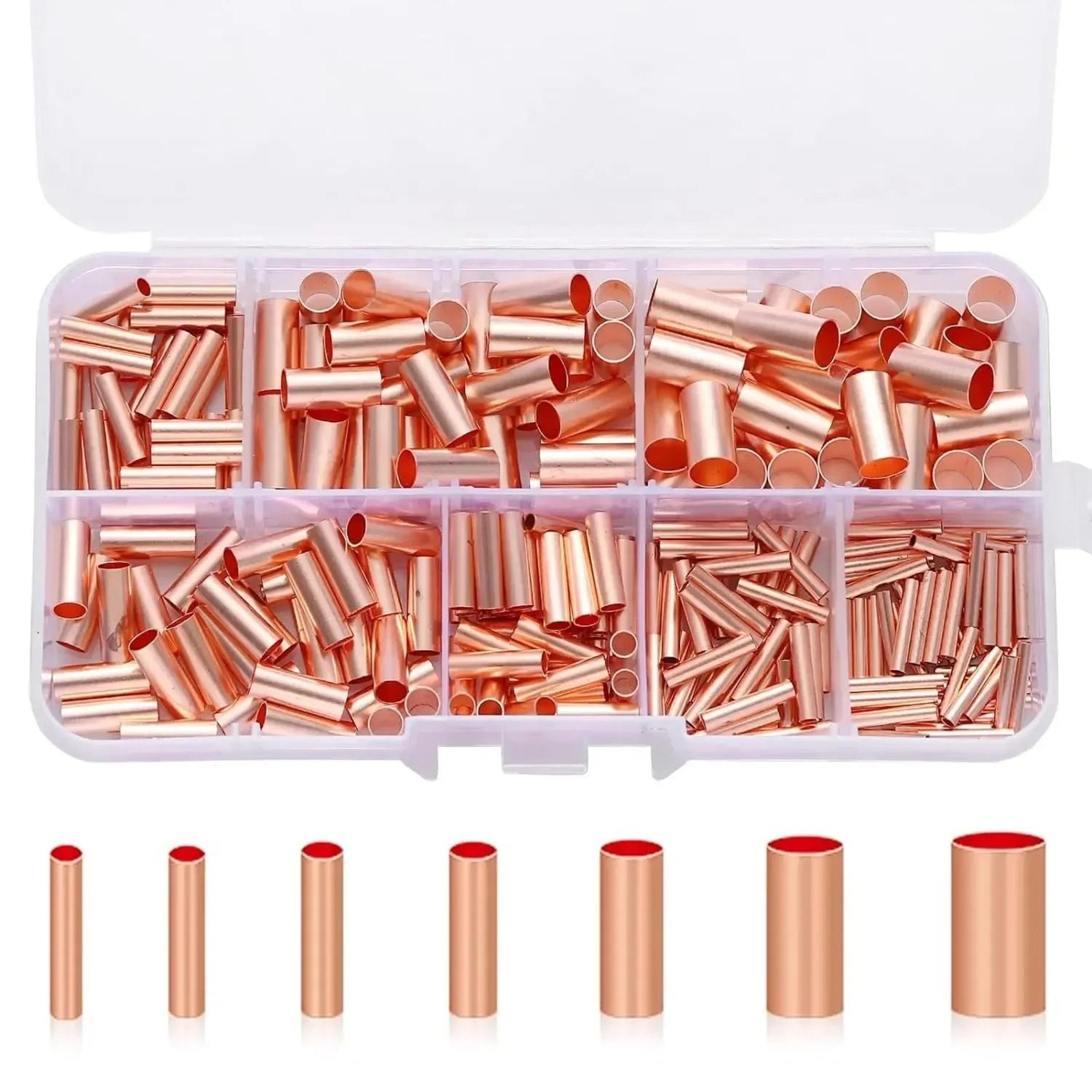 250-piece non-insulated copper wire ferrules & butt terminal kit (7 sizes)
