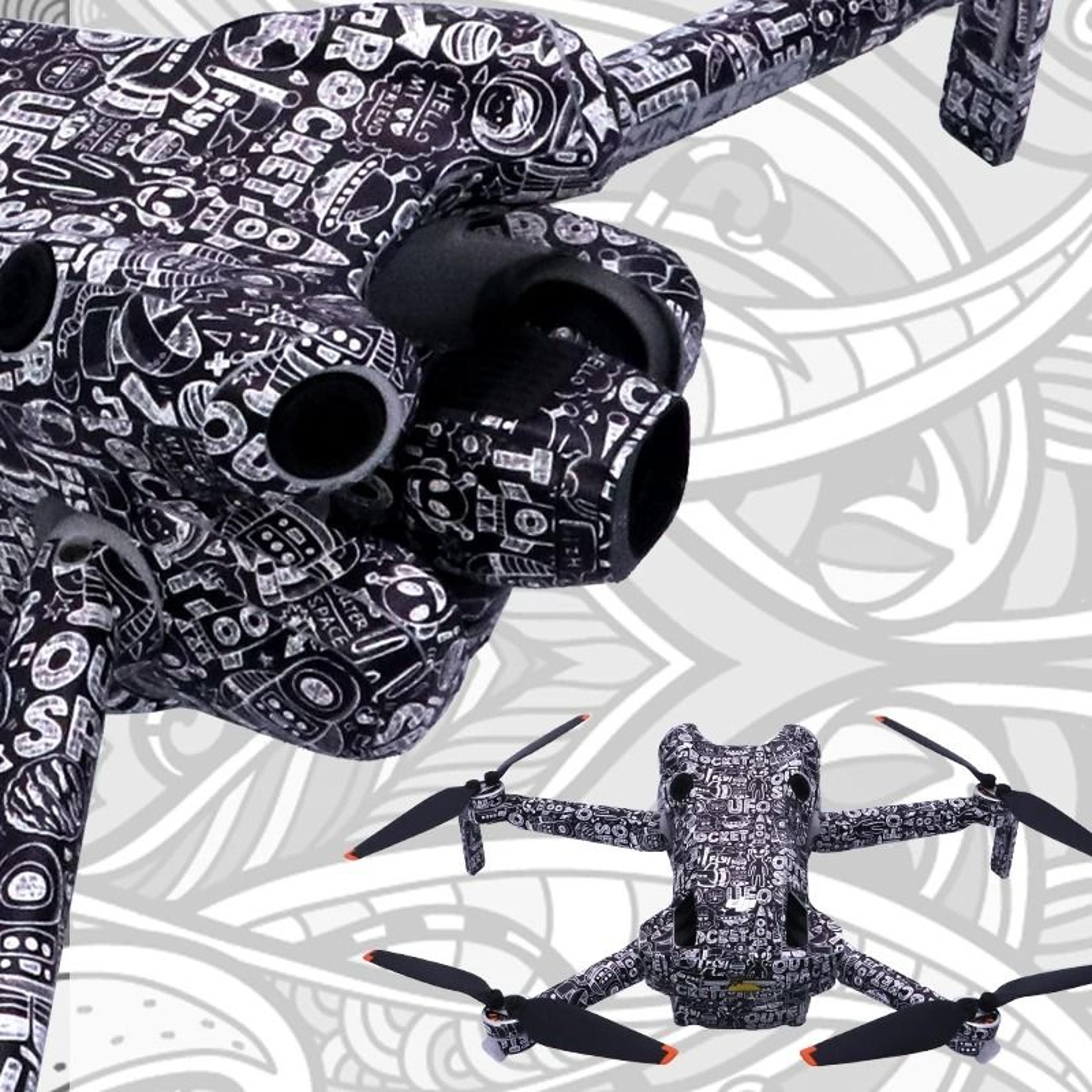 full wrap pvc waterproof protective skin decal kit for dji mini 4 pro & rc 2 / rc-n2