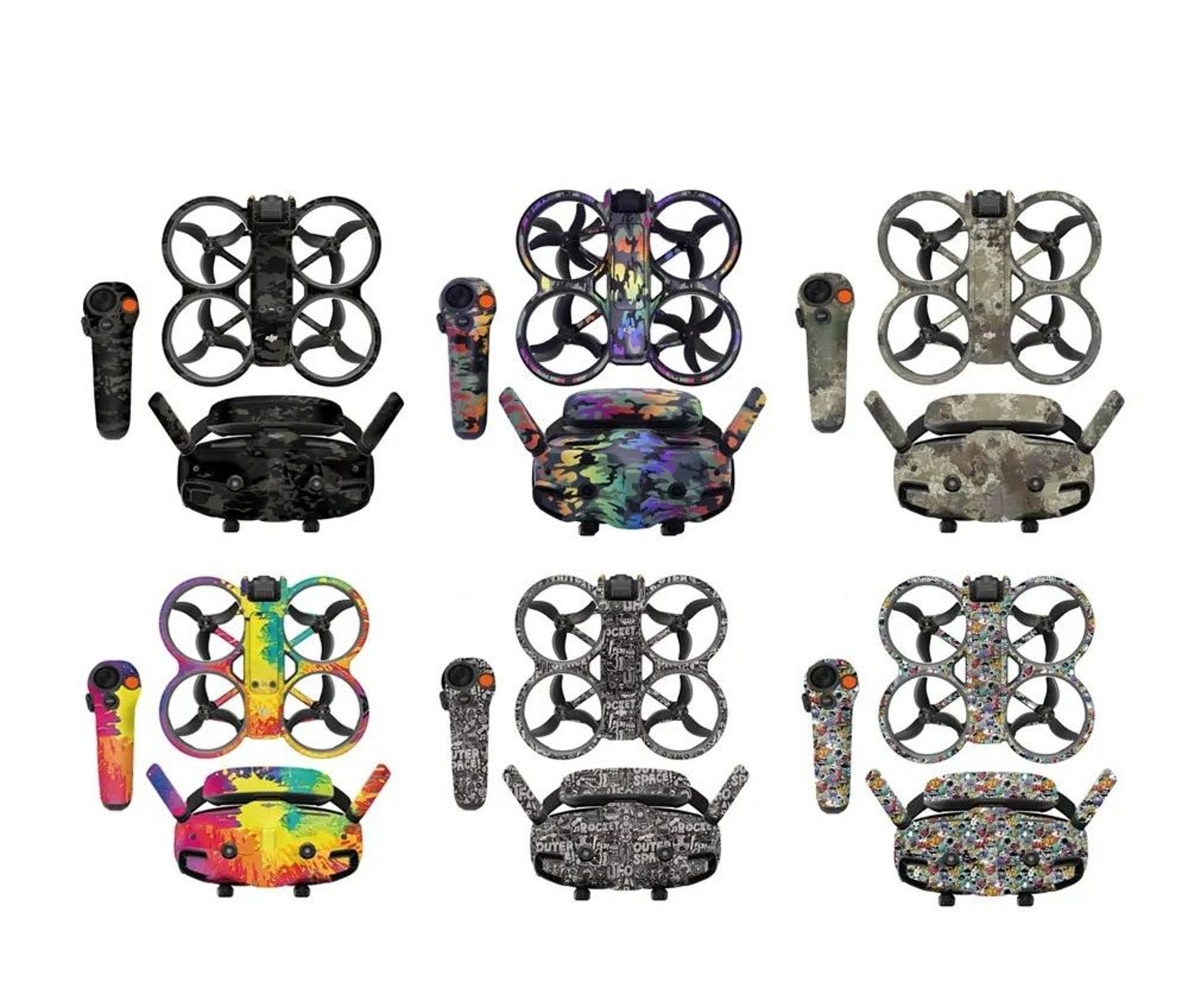 colorful waterproof pvc protective skin decal kit for dji avata 2 & dji goggles 3