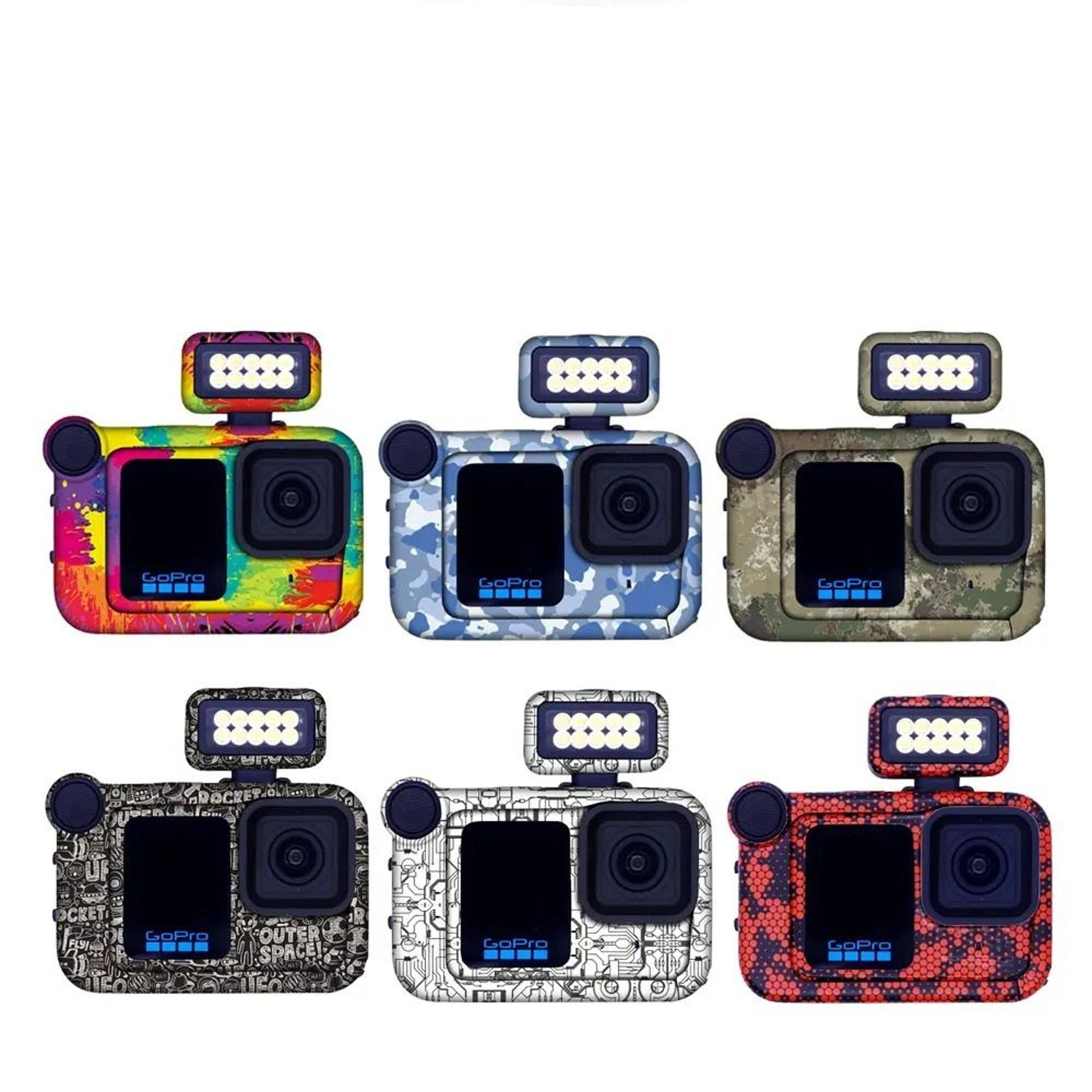 full surround anti-scratch waterproof pvc protective skin decal kit for gopro hero 13 black