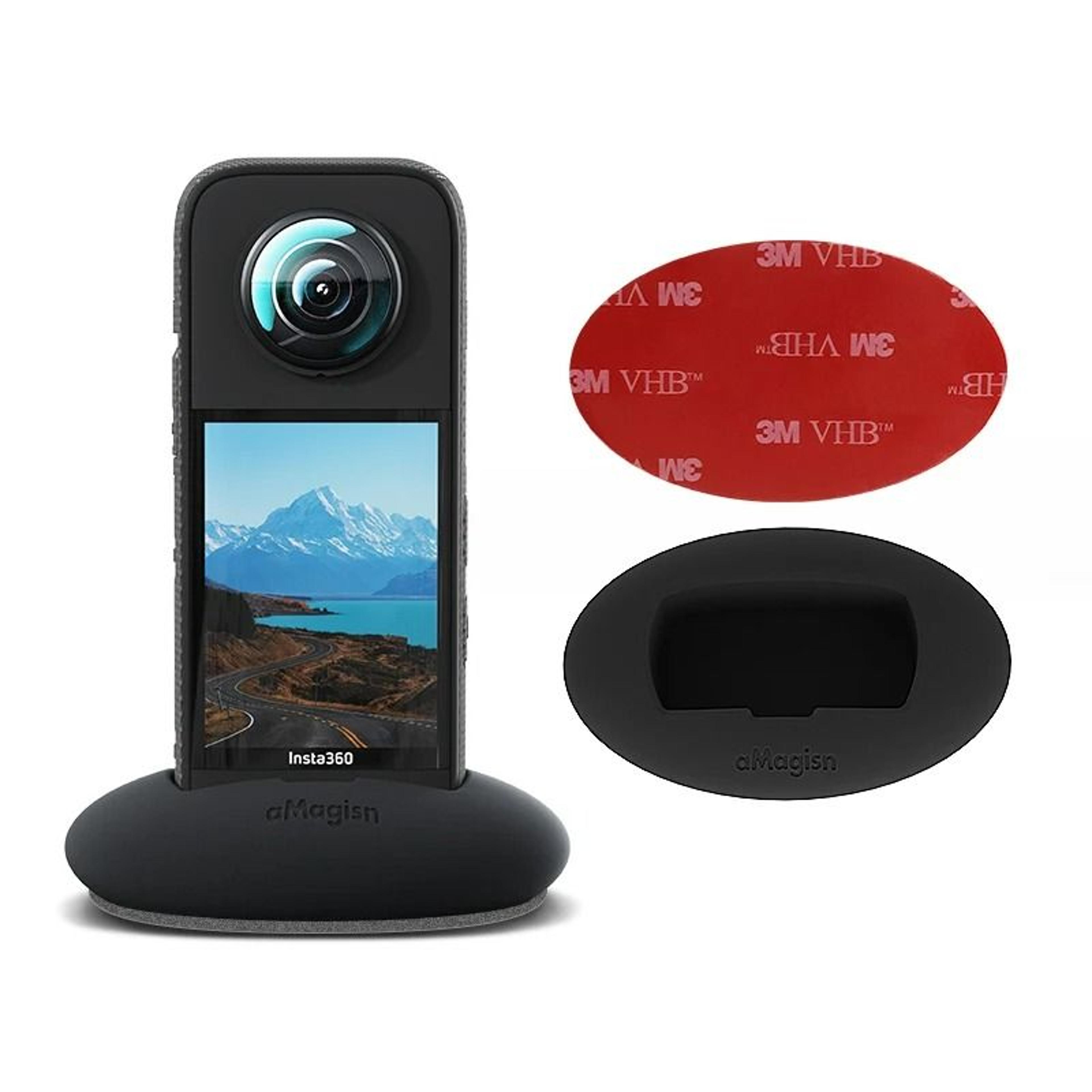 desktop base stand & silicone vehicle dock mount holder for insta360 x5, x4 & x3